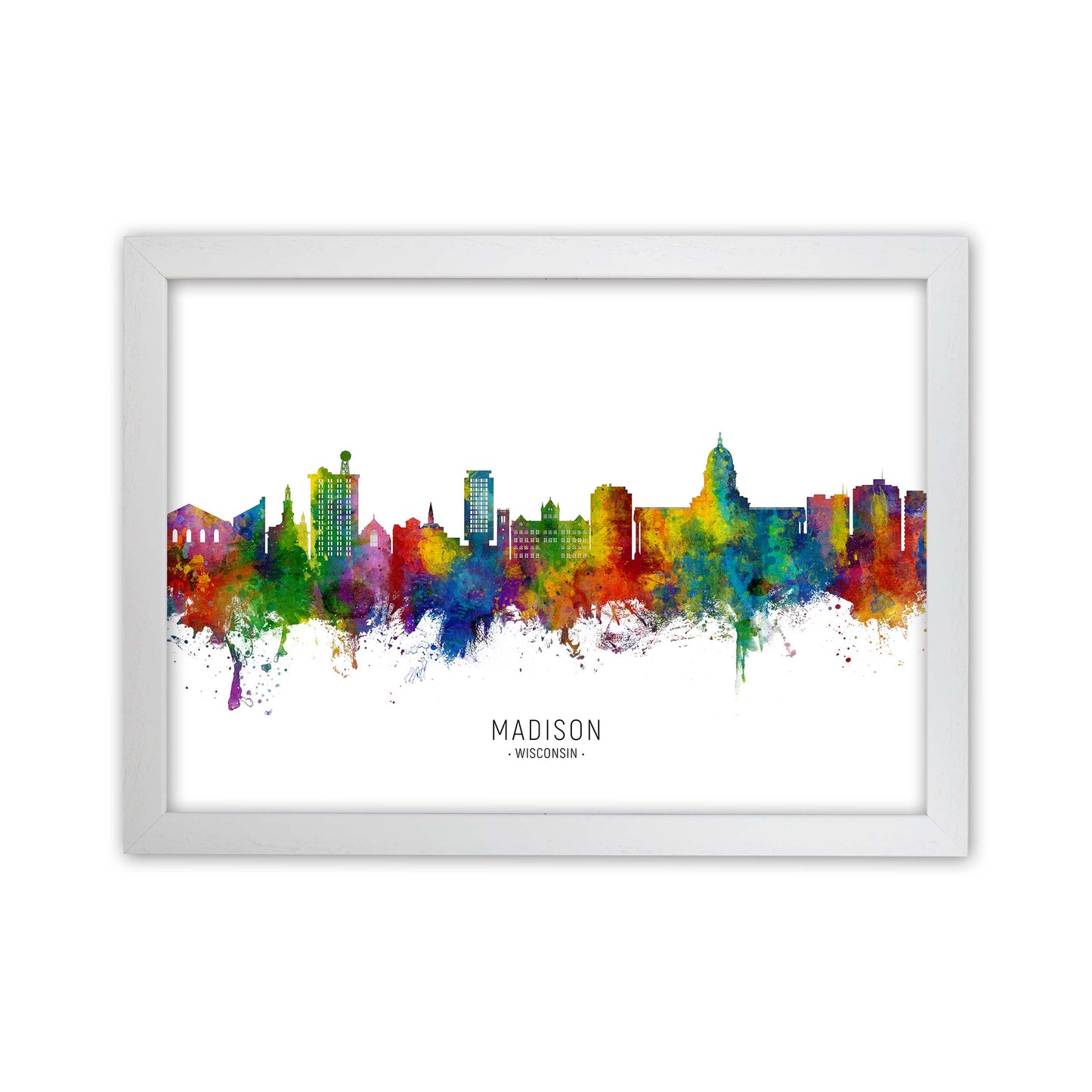 Madison Wisconsin Skyline Art Print by Michael Tompsett White Grain
