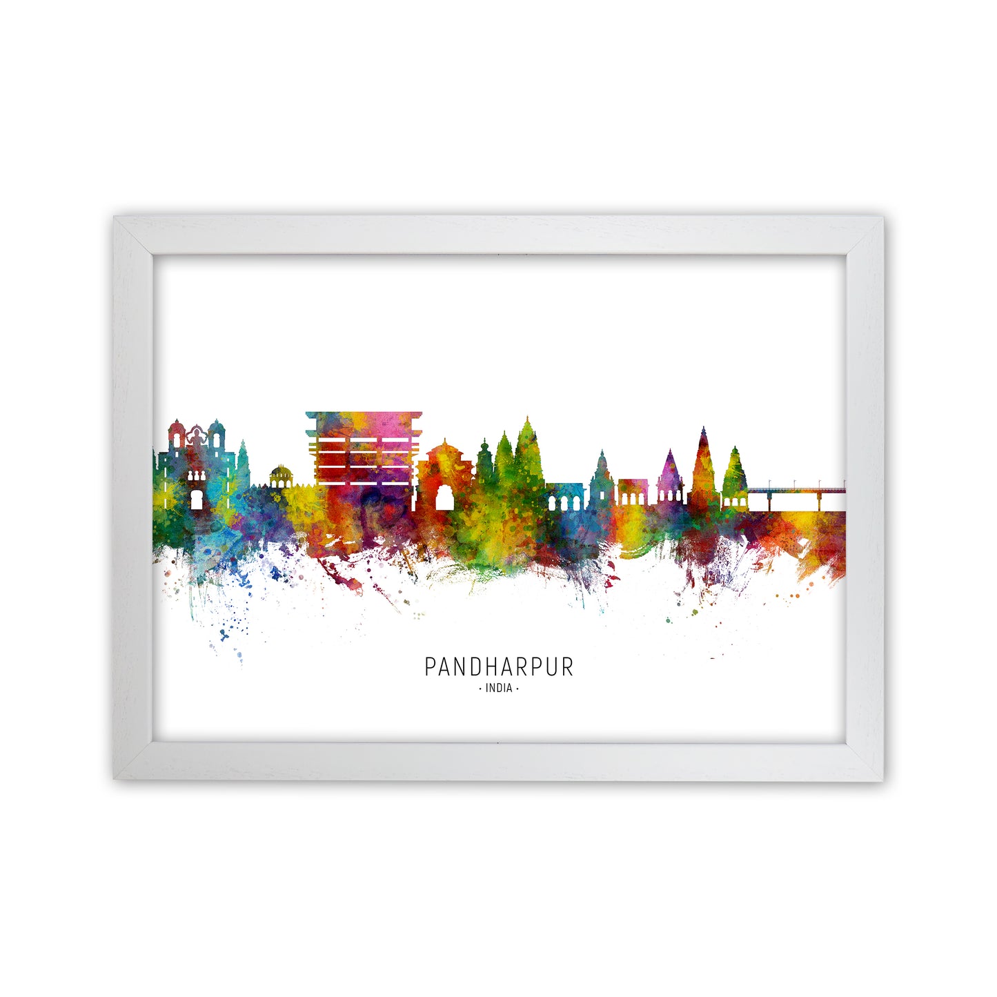 Pandharpur India Skyline Art Print by Michael Tompsett White Grain