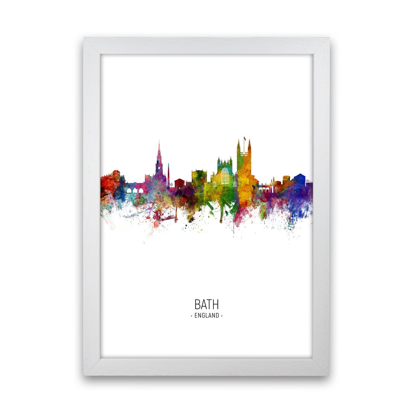 Bath England Skyline Portrait Art Print by Michael Tompsett White Grain