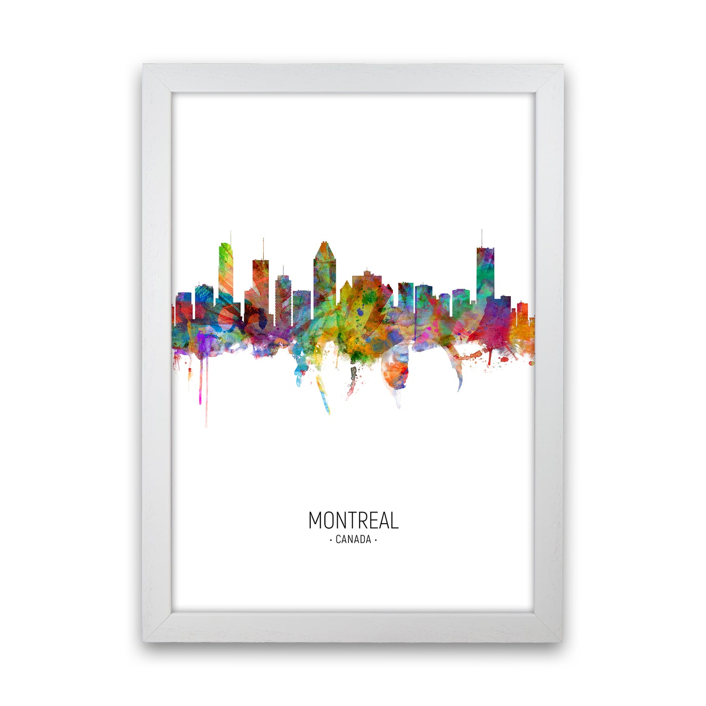 Montreal Canada Skyline Portrait Art Print by Michael Tompsett White Grain