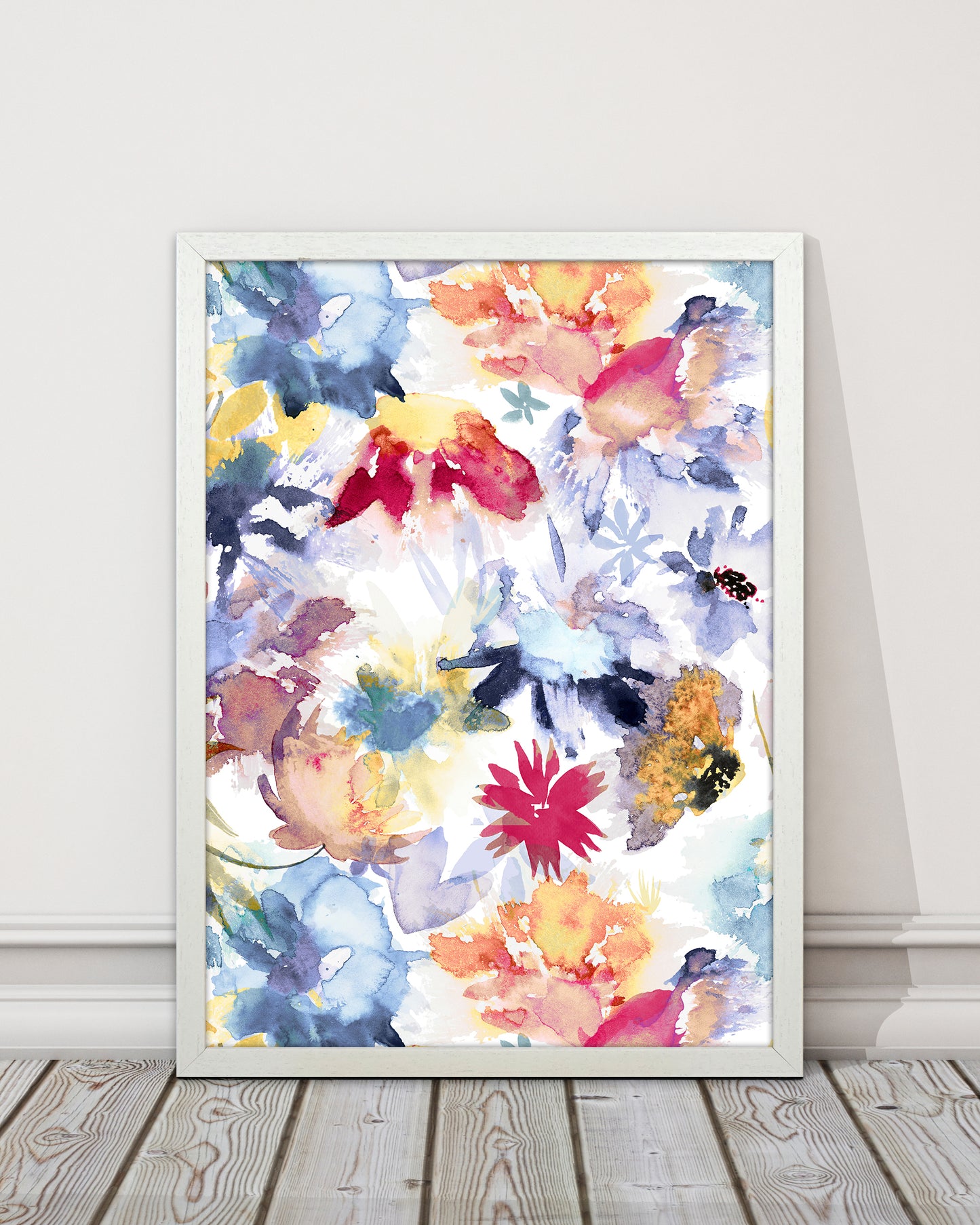 Watercolor Spring Memories Multicolored Abstract Art Print by Ninola Design