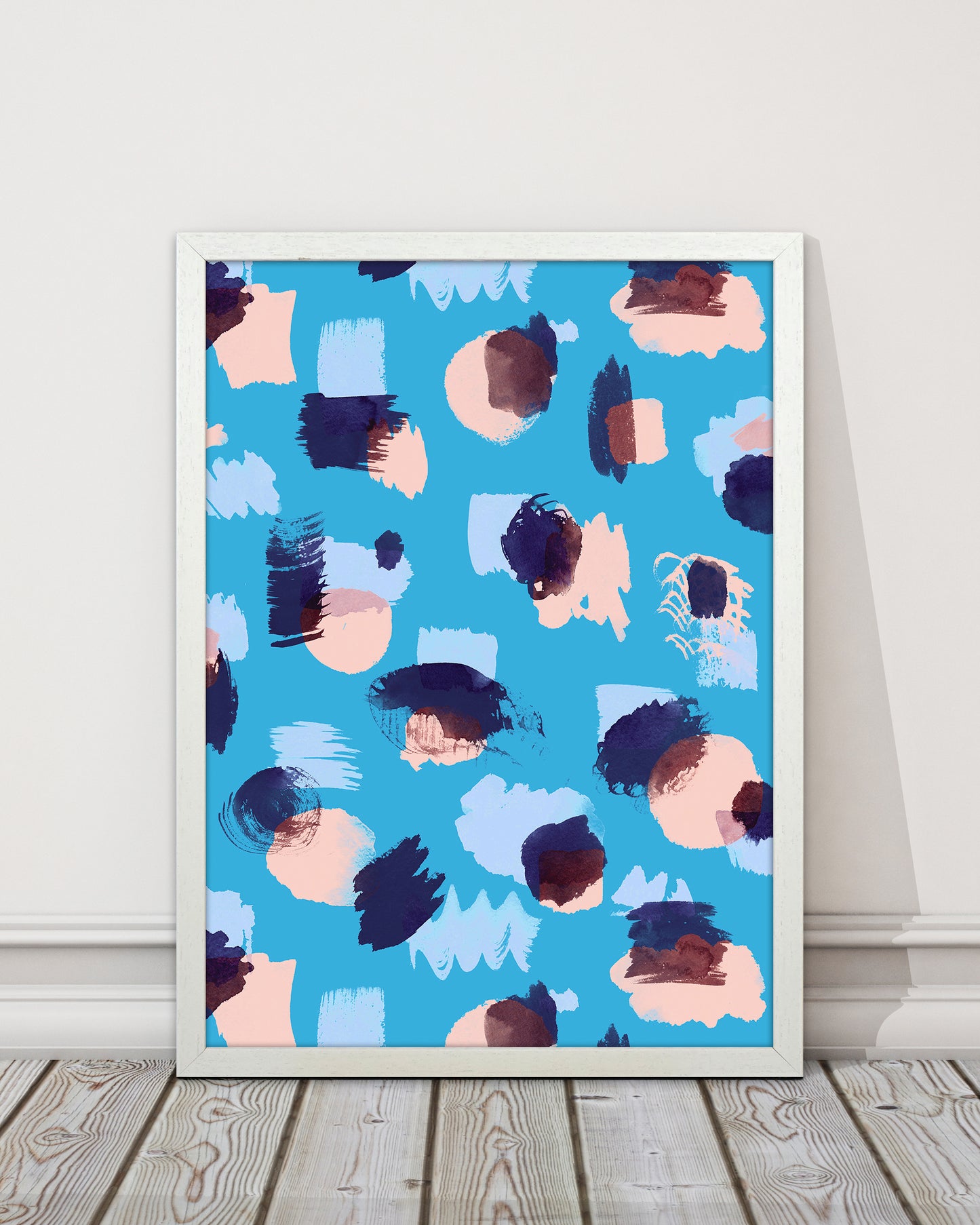 Abstract Stains Blue Abstract Art Print by Ninola Design