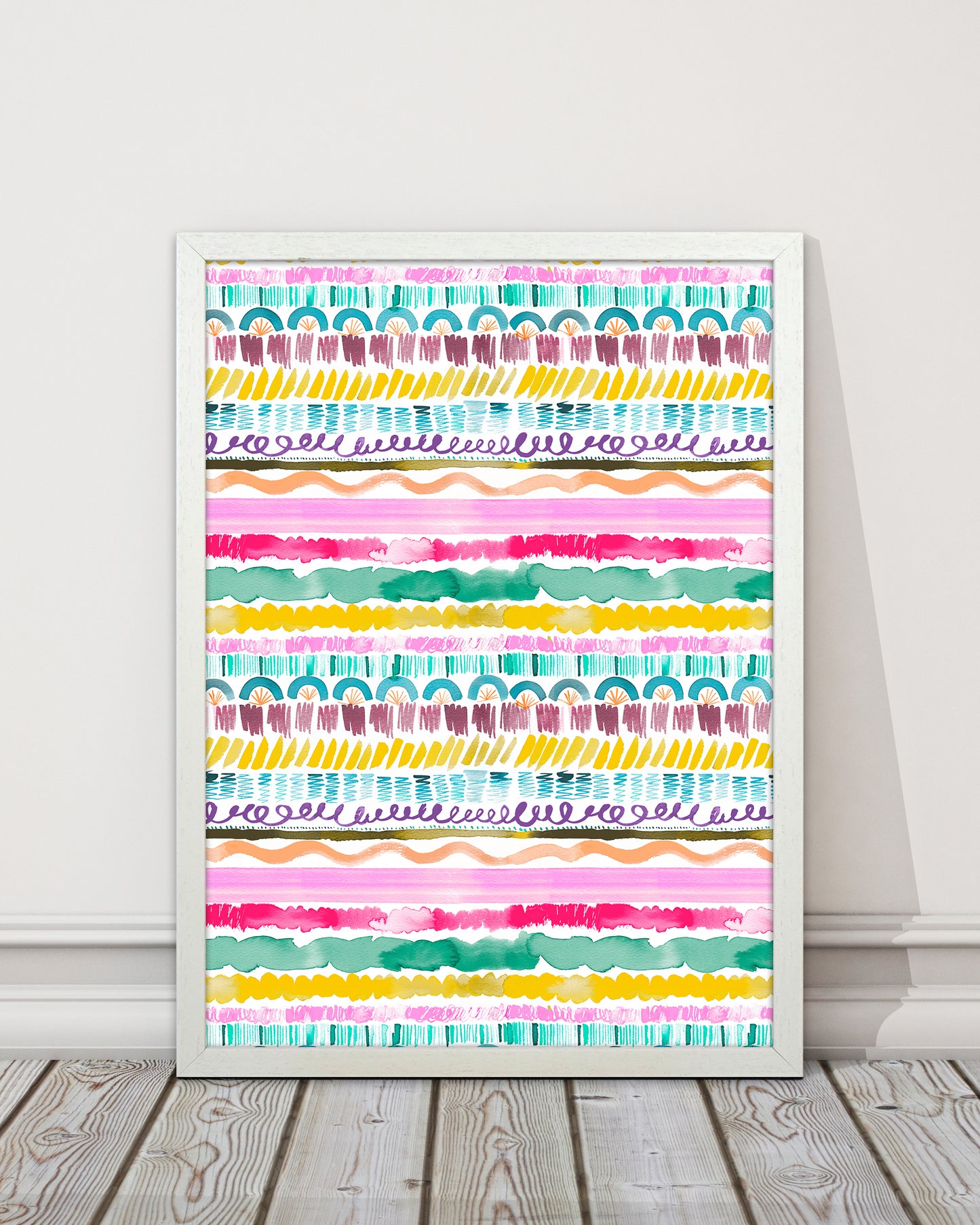 Garlands Tribal Abstract Art Print by Ninola Design