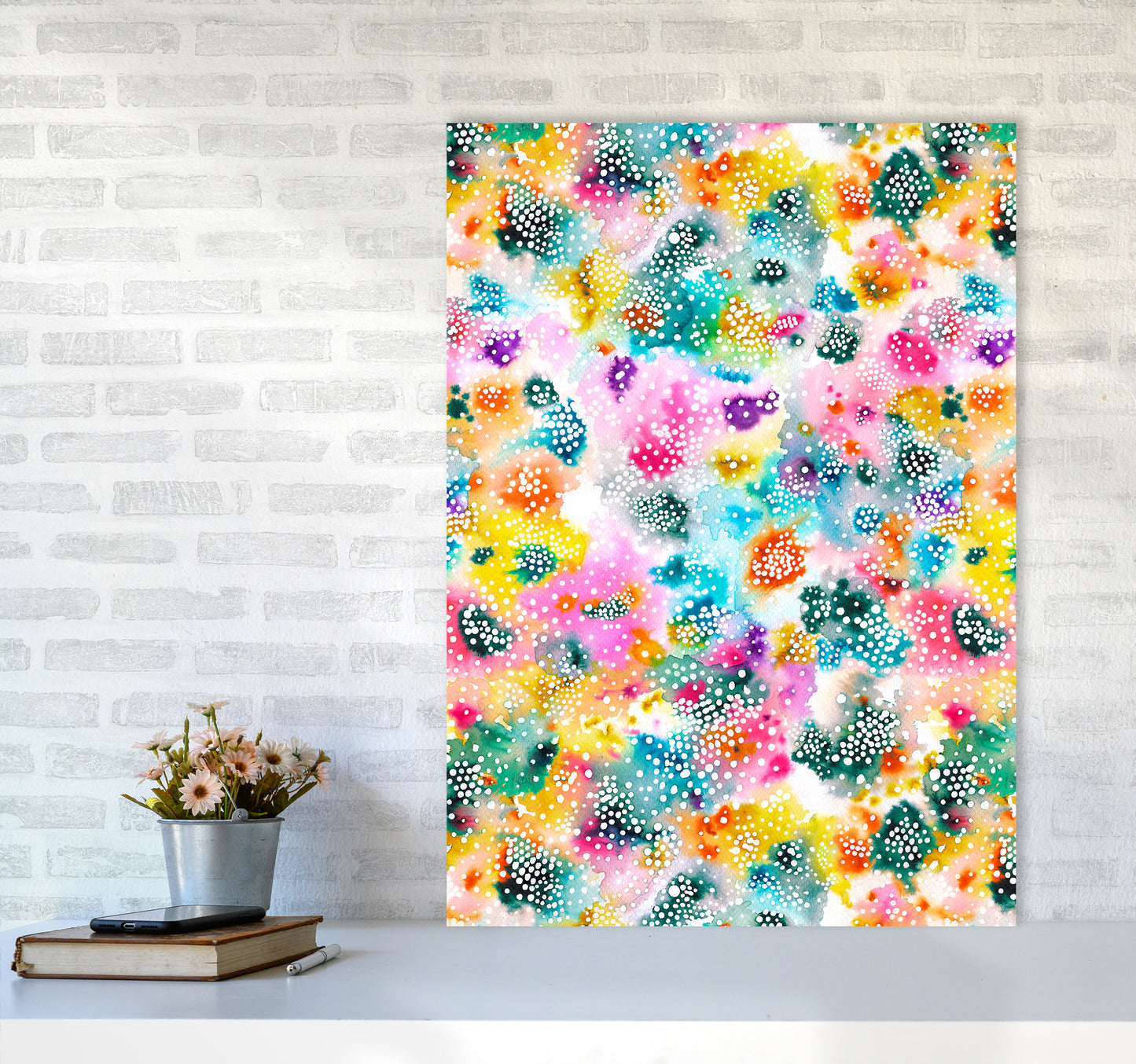Experimental Surface Colorful Abstract Art Print by Ninola Design A1 Black Frame