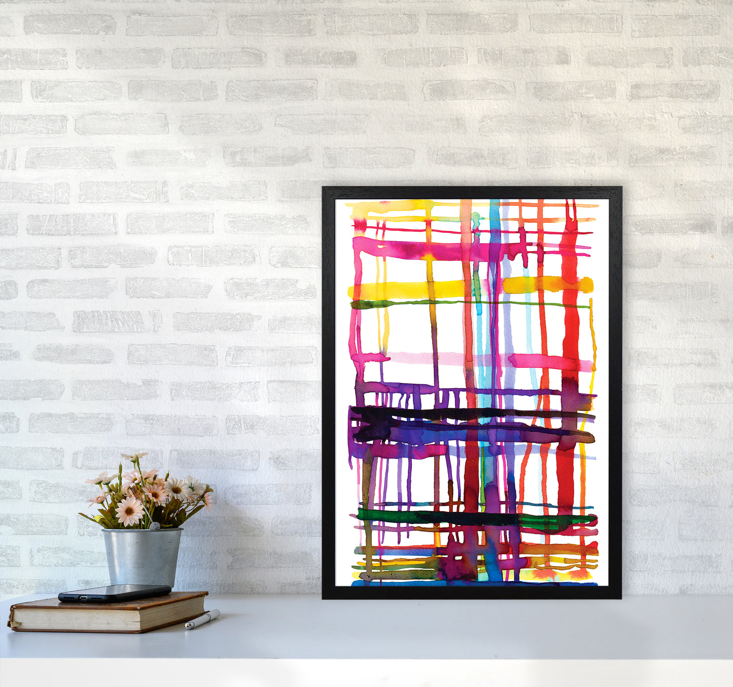Loom Telar Abstract Art Print by Ninola Design A2 White Frame