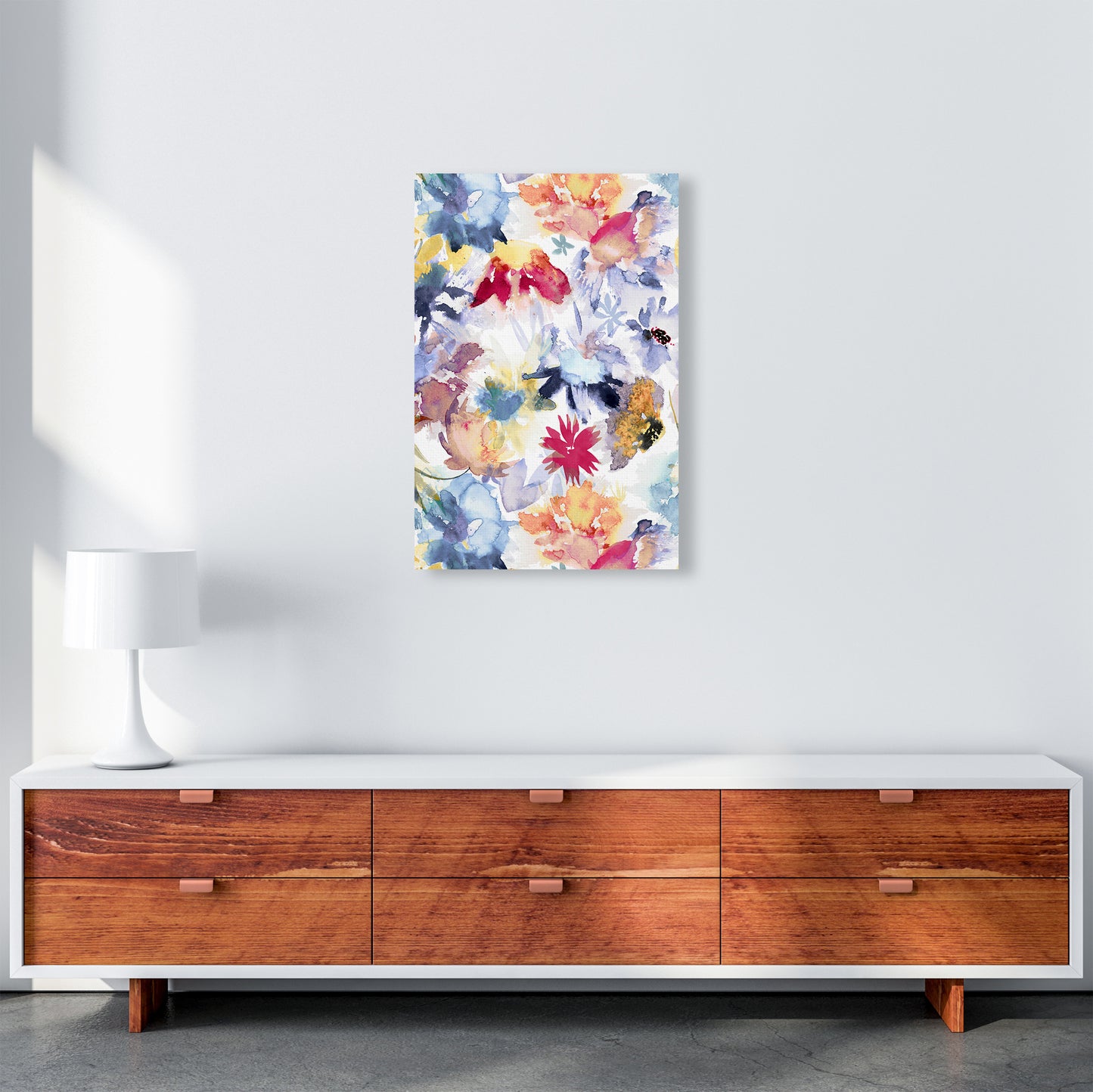 Watercolor Spring Memories Multicolored Abstract Art Print by Ninola Design A2 Canvas
