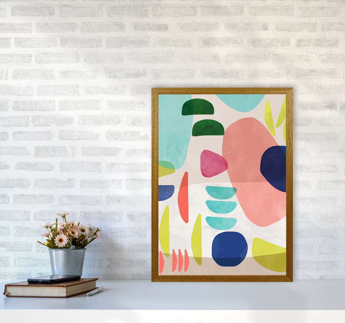 Organic Bold Shapes Abstract Art Print by Ninola Design A2 Print Only