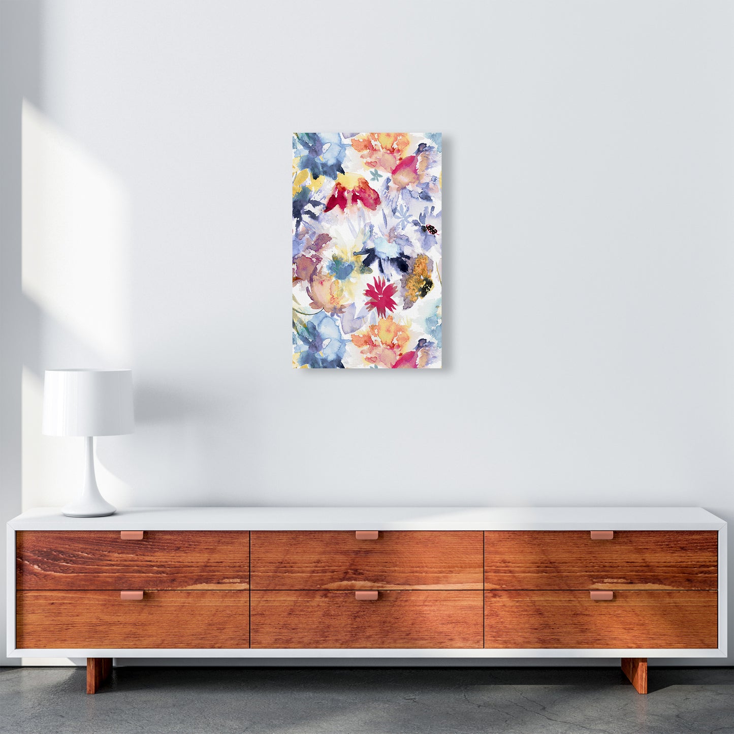 Watercolor Spring Memories Multicolored Abstract Art Print by Ninola Design A3 Canvas