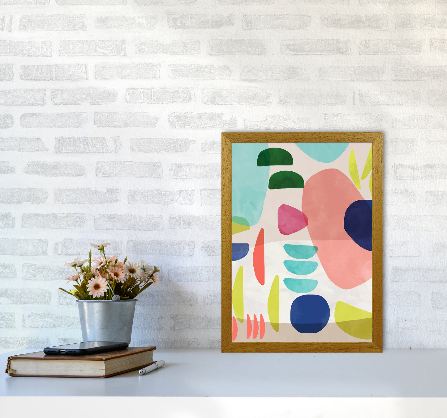 Organic Bold Shapes Abstract Art Print by Ninola Design A3 Print Only