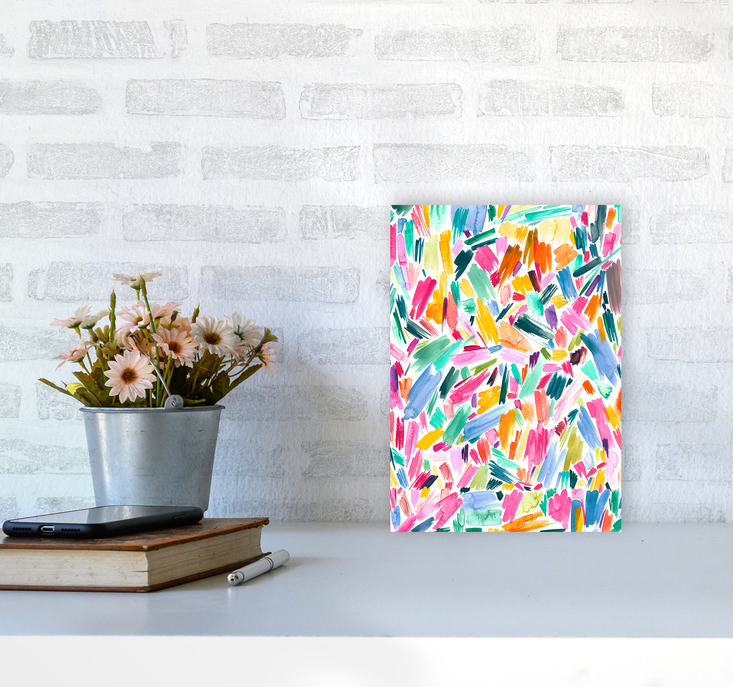Artist Simple Pleasure Abstract Art Print by Ninola Design A4 Black Frame