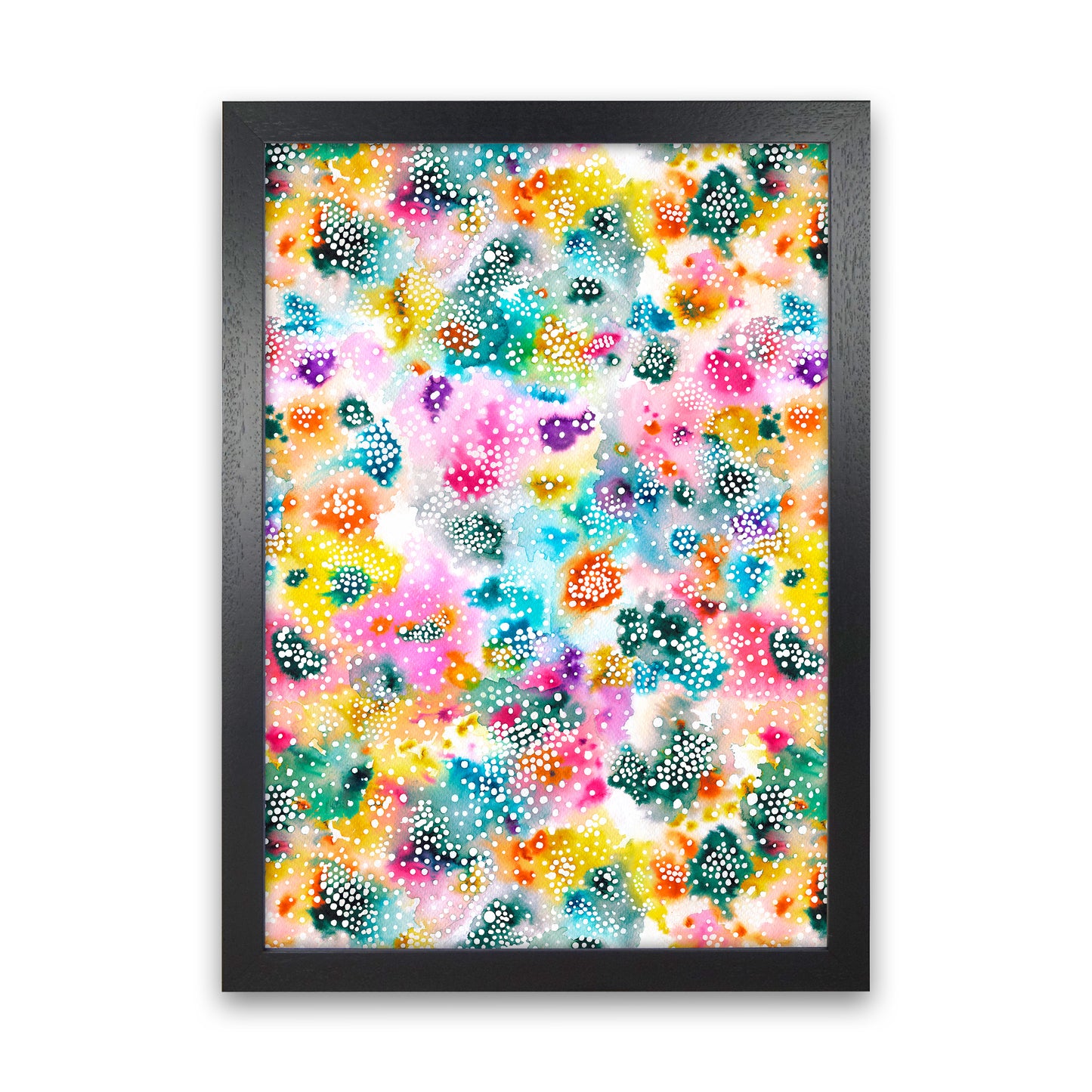 Experimental Surface Colorful Abstract Art Print by Ninola Design Black Grain