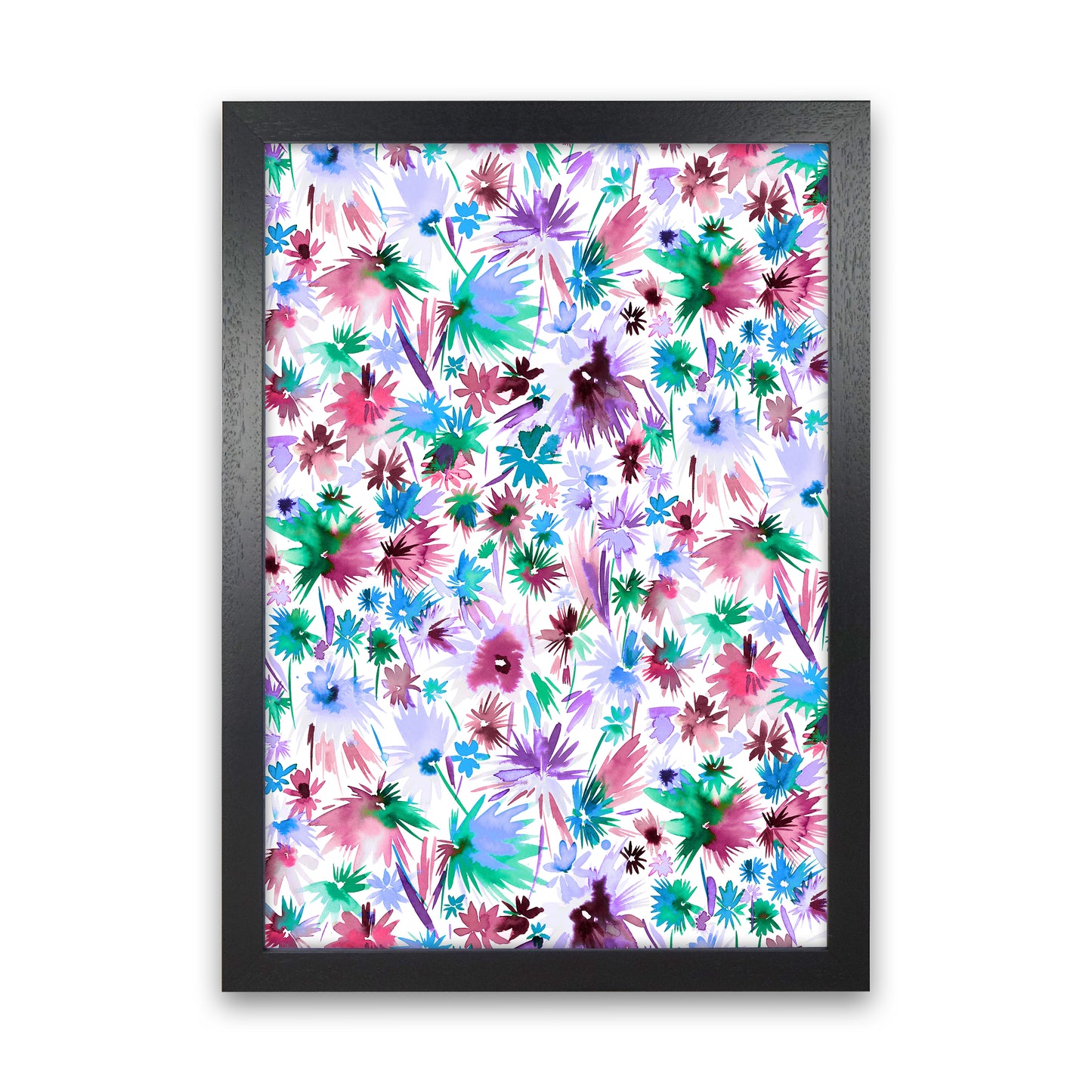 Abstract Jungle Colors Abstract Art Print by Ninola Design Black Grain