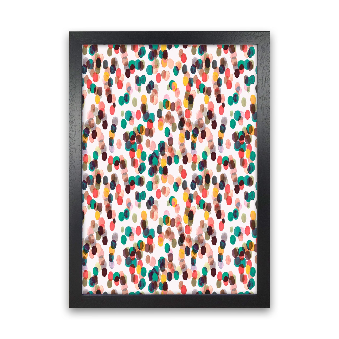 Relaxing Tropical Dots Abstract Art Print by Ninola Design Black Grain