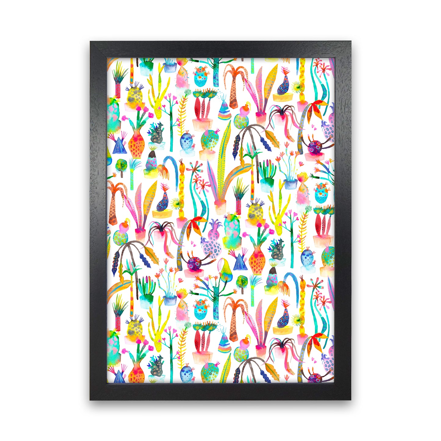 Lush Garden Abstract Art Print by Ninola Design Black Grain