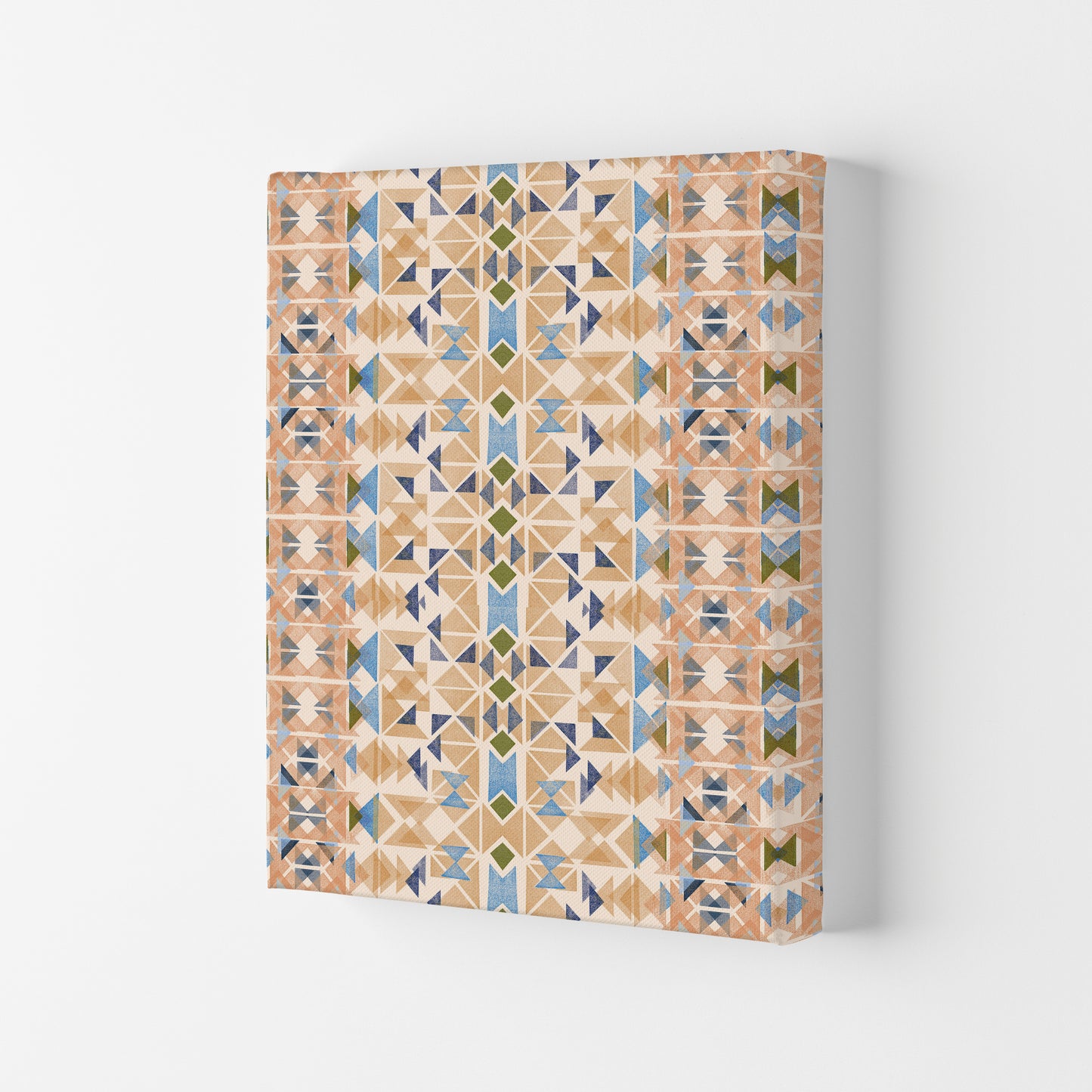 Boho Nomadic Tribal Orange Abstract Art Print by Ninola Design Canvas
