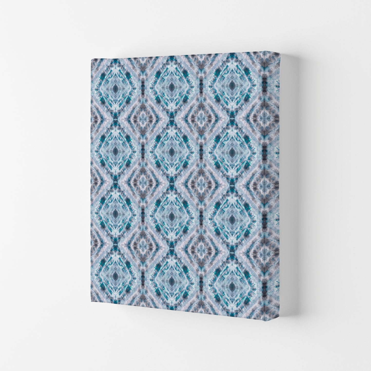 Boho Shibori Blue Abstract Art Print by Ninola Design Canvas