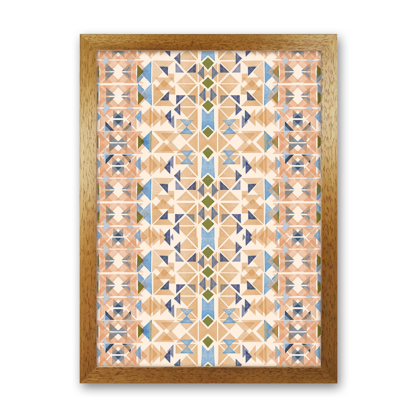 Boho Nomadic Tribal Orange Abstract Art Print by Ninola Design Oak Grain