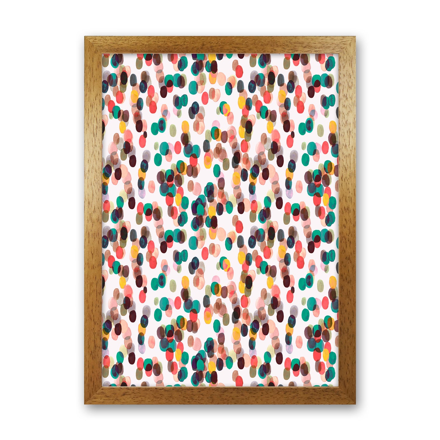 Relaxing Tropical Dots Abstract Art Print by Ninola Design Oak Grain
