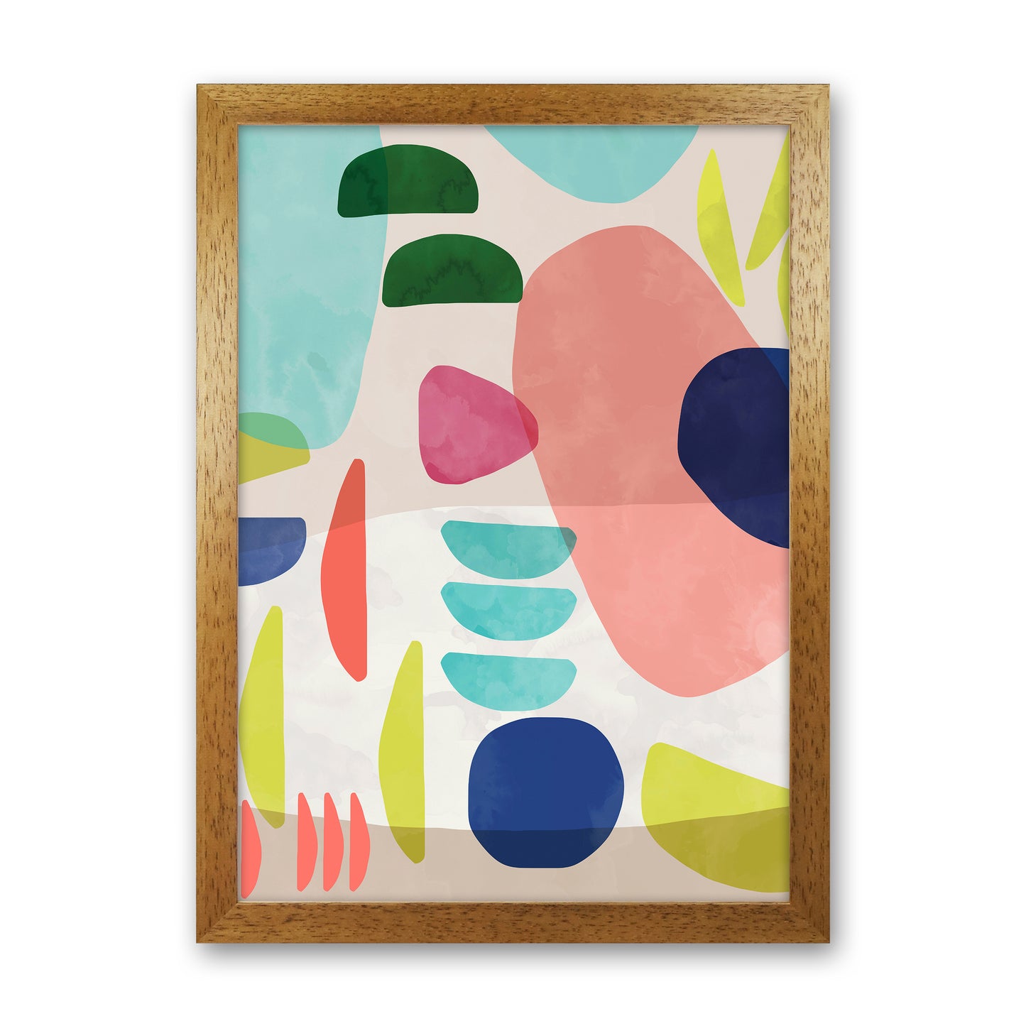 Organic Bold Shapes Abstract Art Print by Ninola Design Oak Grain