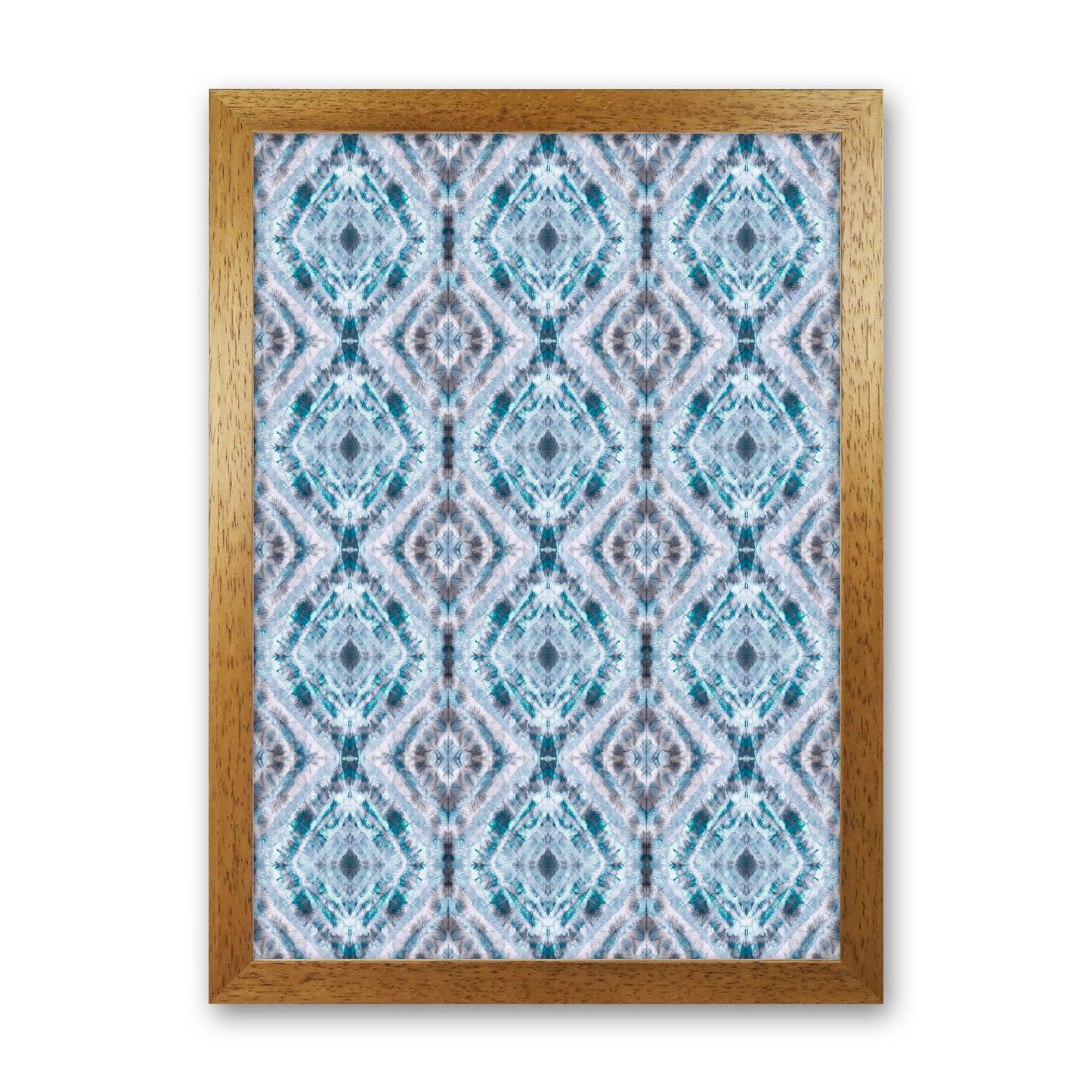 Boho Shibori Blue Abstract Art Print by Ninola Design Oak Grain