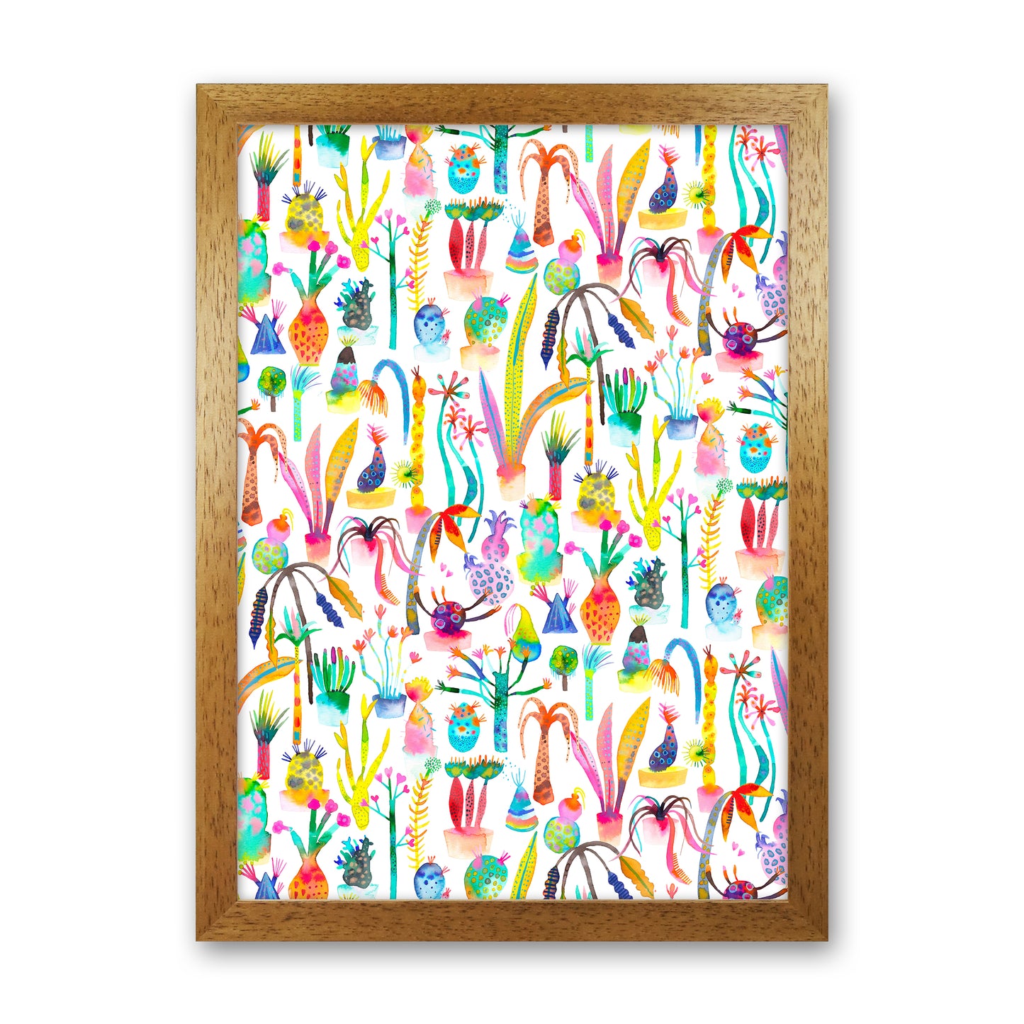 Lush Garden Abstract Art Print by Ninola Design Oak Grain