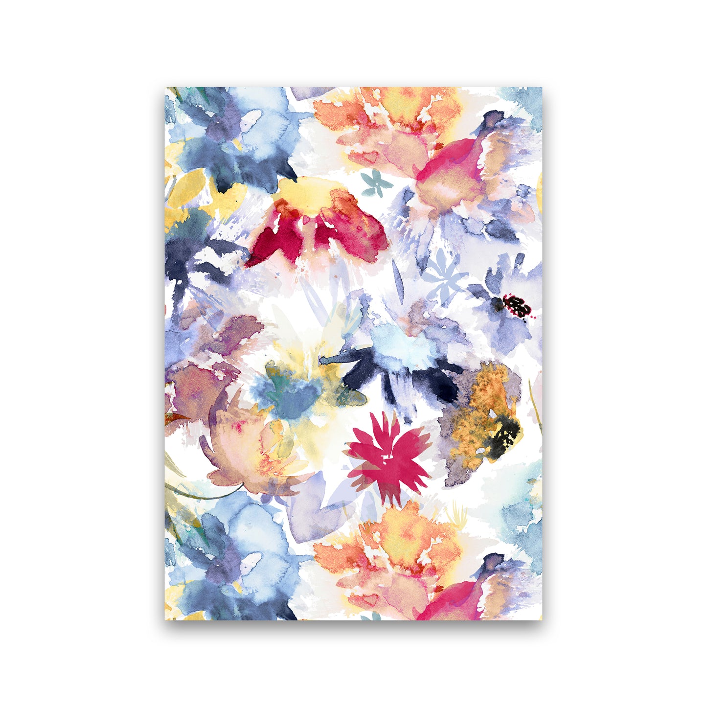 Watercolor Spring Memories Multicolored Abstract Art Print by Ninola Design Print Only