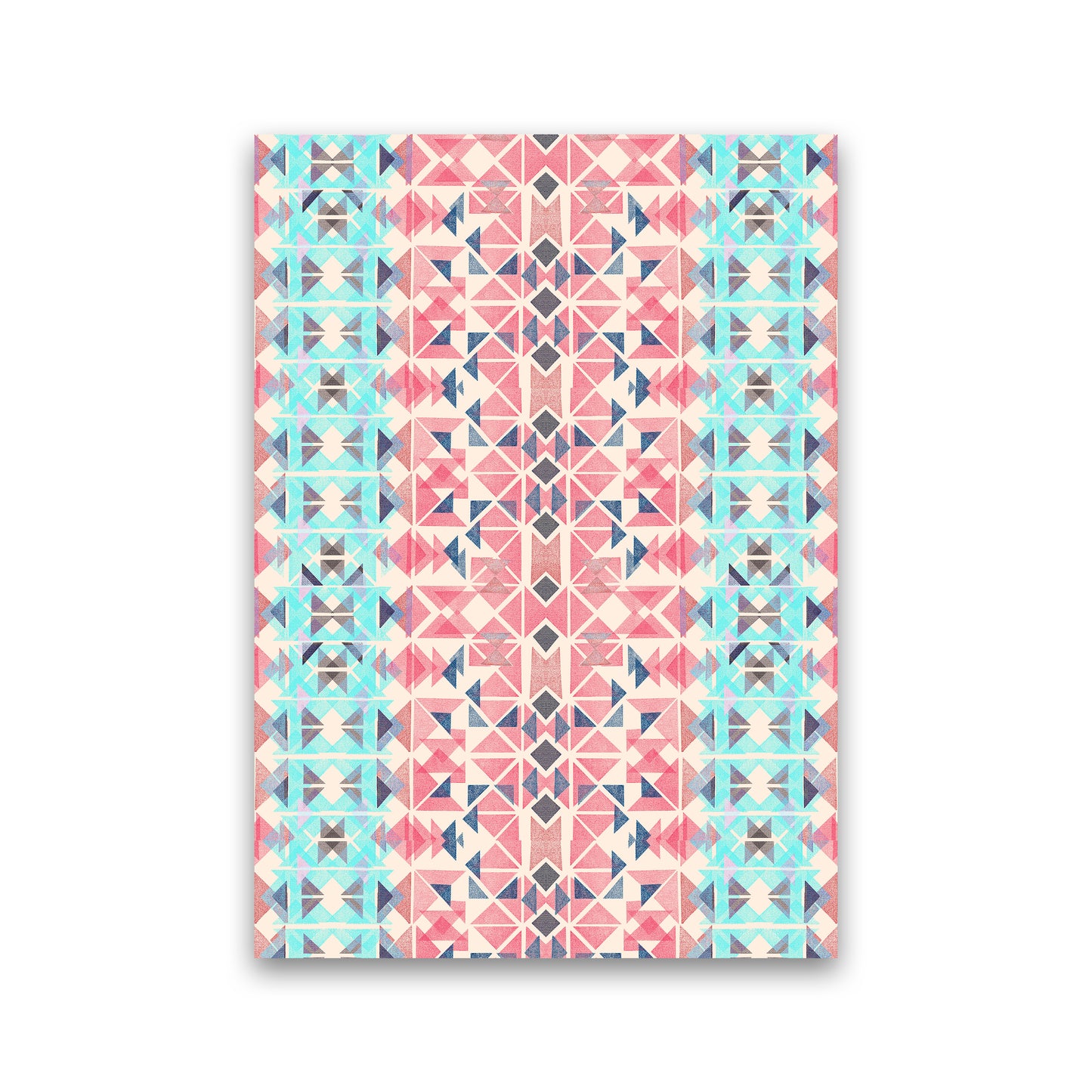 Boho Nomadic Tribal Coral Pastel Abstract Art Print by Ninola Design Print Only