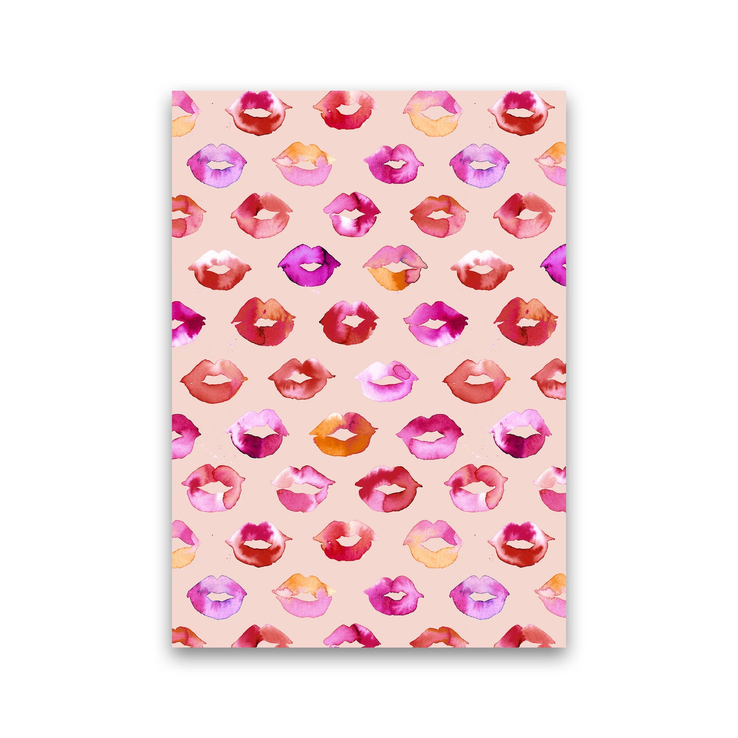 Sweet Love Kisses Pink Lips Abstract Art Print by Ninola Design Print Only
