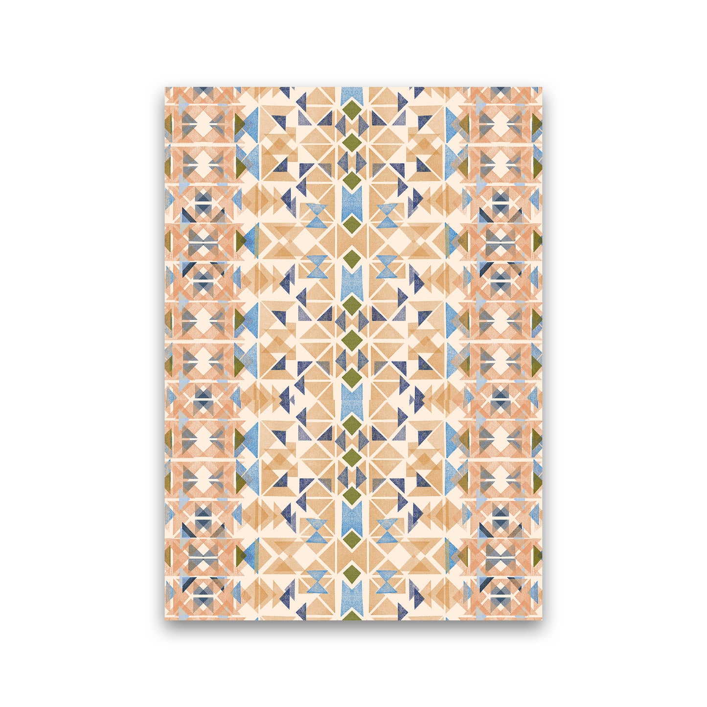 Boho Nomadic Tribal Orange Abstract Art Print by Ninola Design Print Only