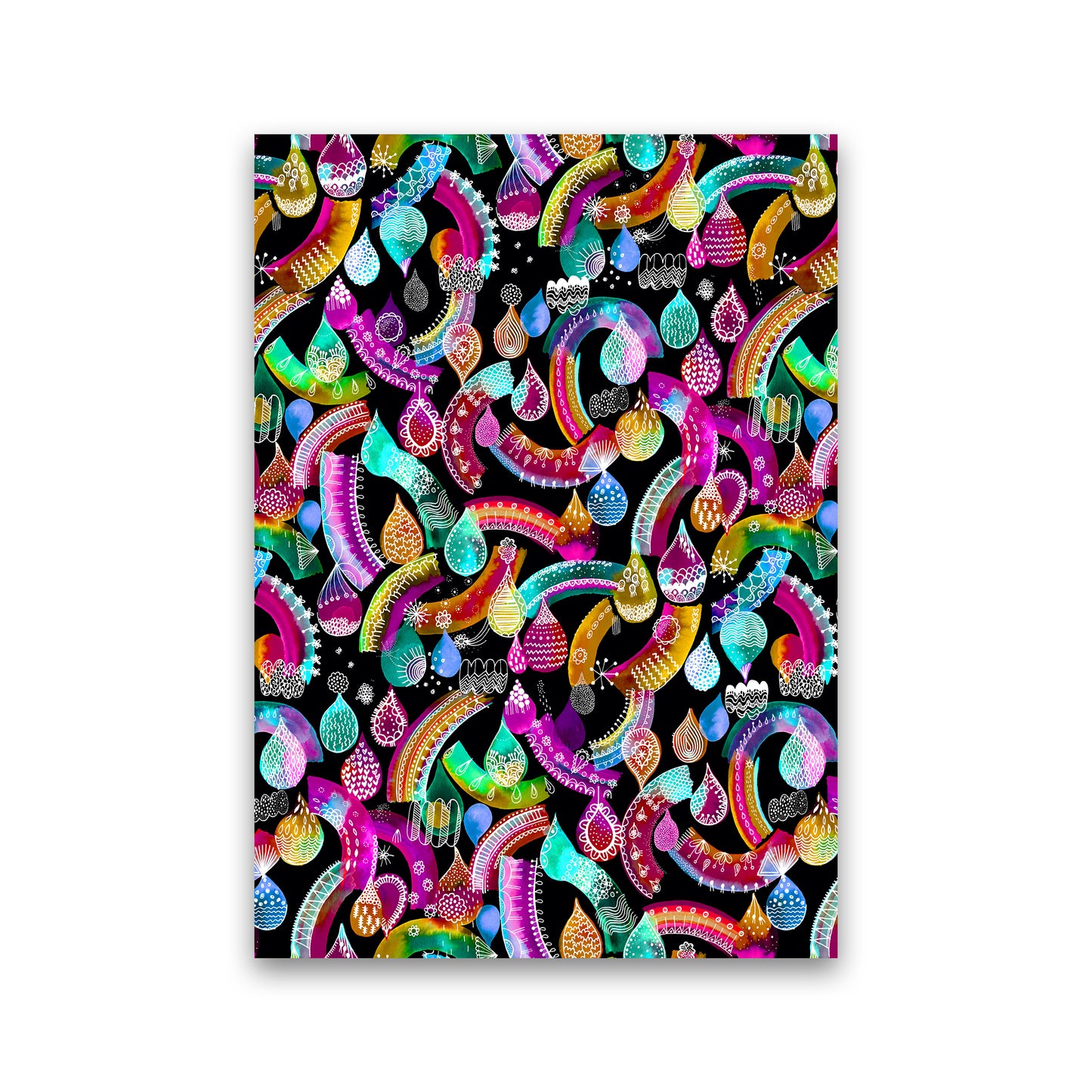 Rainbow Lace Neon Kids Abstract Art Print by Ninola Design Print Only