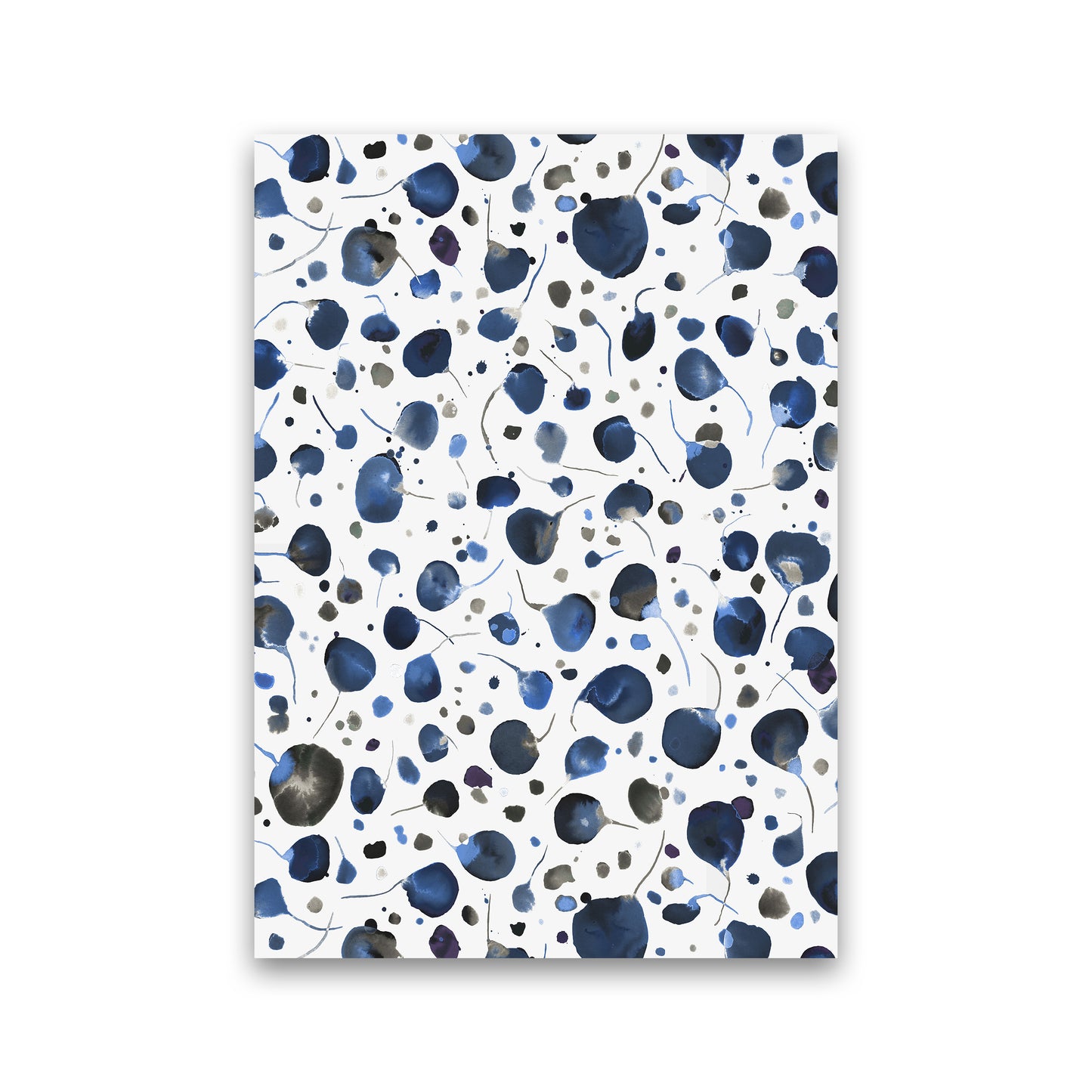 Flying Seeds Blue Abstract Art Print by Ninola Design Print Only