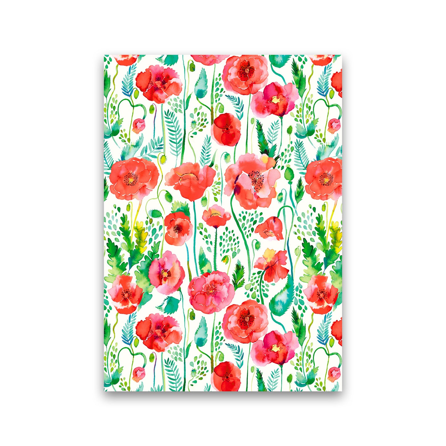Poppies Red Abstract Art Print by Ninola Design Print Only