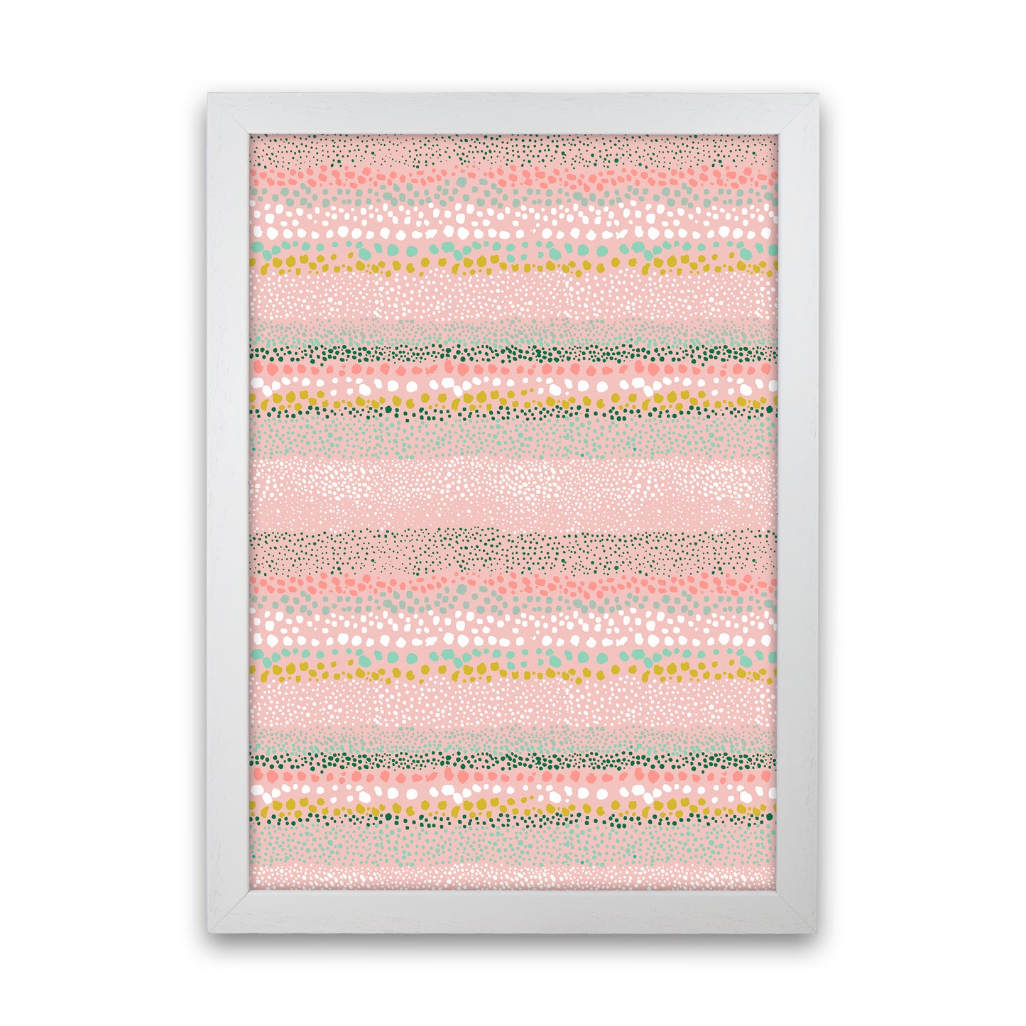 Little Textured Minimal Dots Pink Abstract Art Print by Ninola Design White Grain