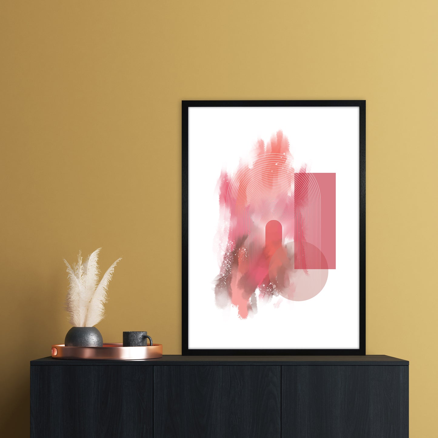 Color painting 2 Abstract Art Print by Nordic Creators A1 White Frame