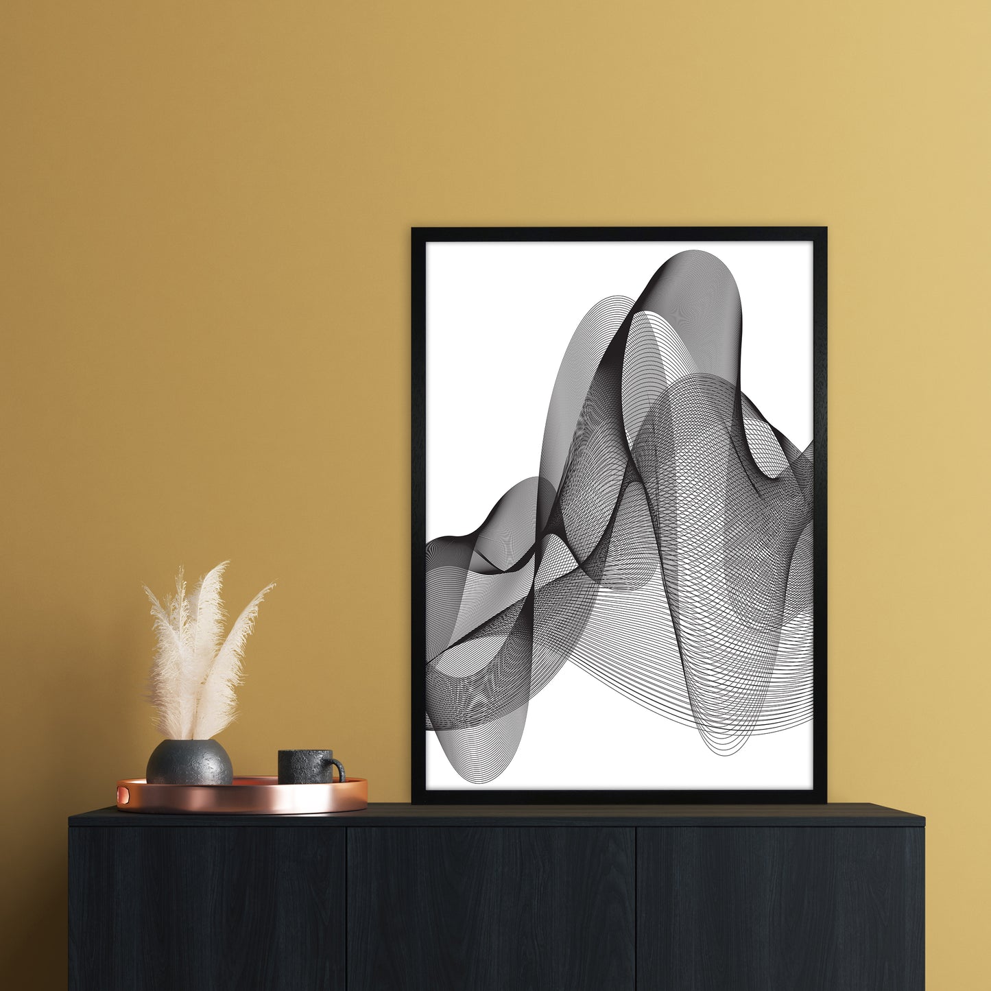 Graphic Abstract Art Print by Nordic Creators A1 White Frame