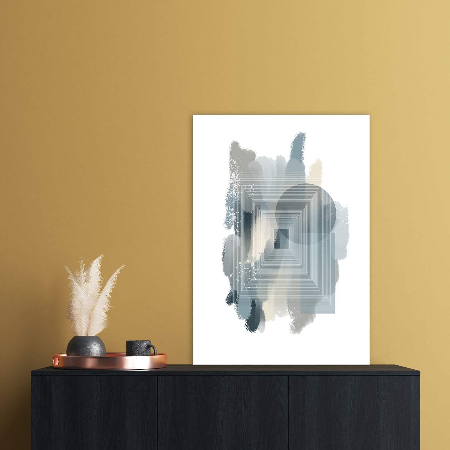 Color painting Abstract Art Print by Nordic Creators A1 Black Frame