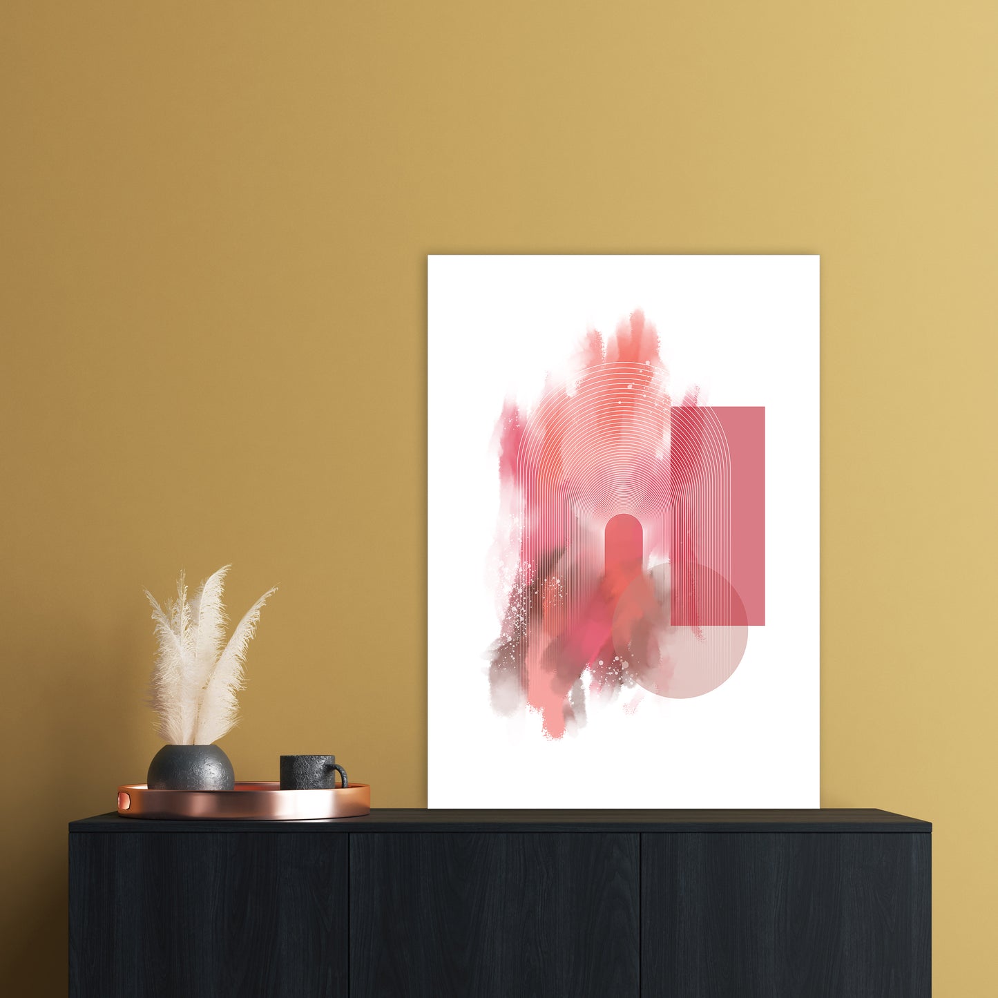 Color painting 2 Abstract Art Print by Nordic Creators A1 Black Frame