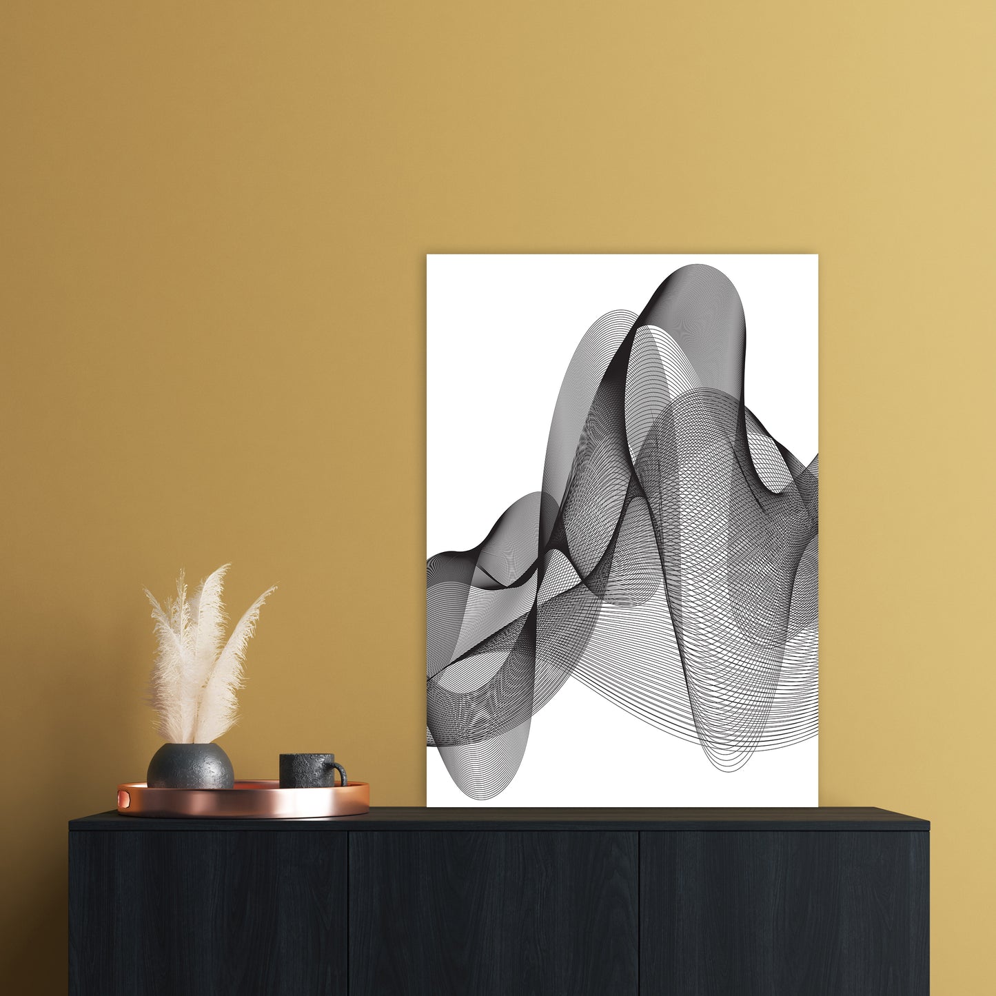 Graphic Abstract Art Print by Nordic Creators A1 Black Frame