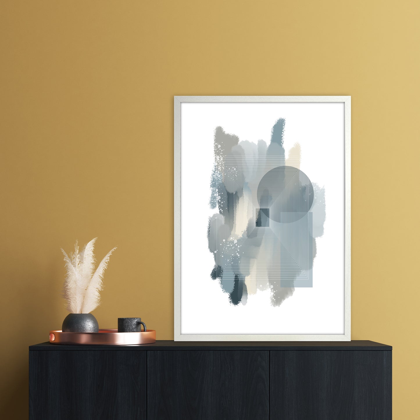 Color painting Abstract Art Print by Nordic Creators A1 Oak Frame