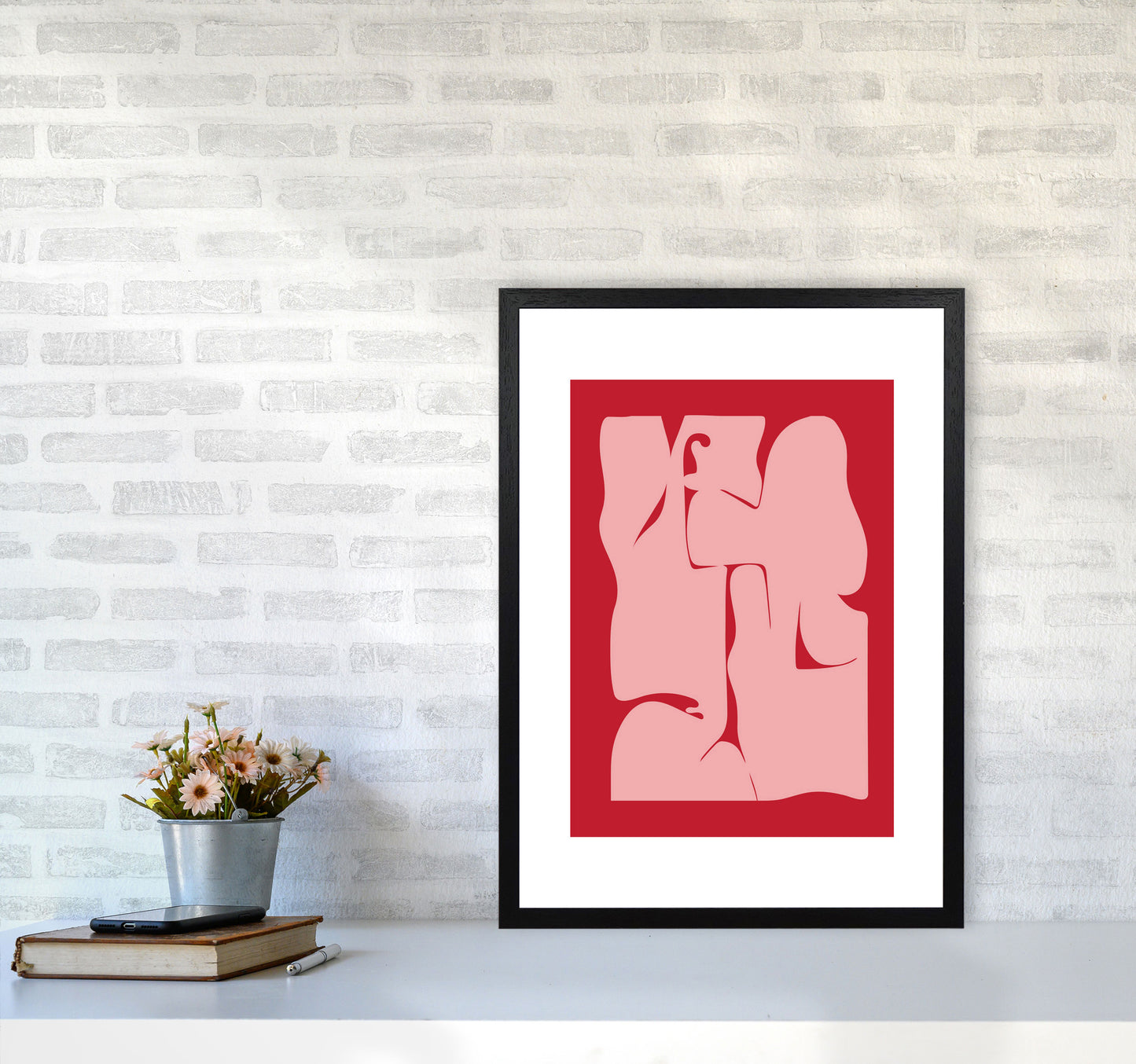 Abstract Art Print by Nordic Creators A2 White Frame