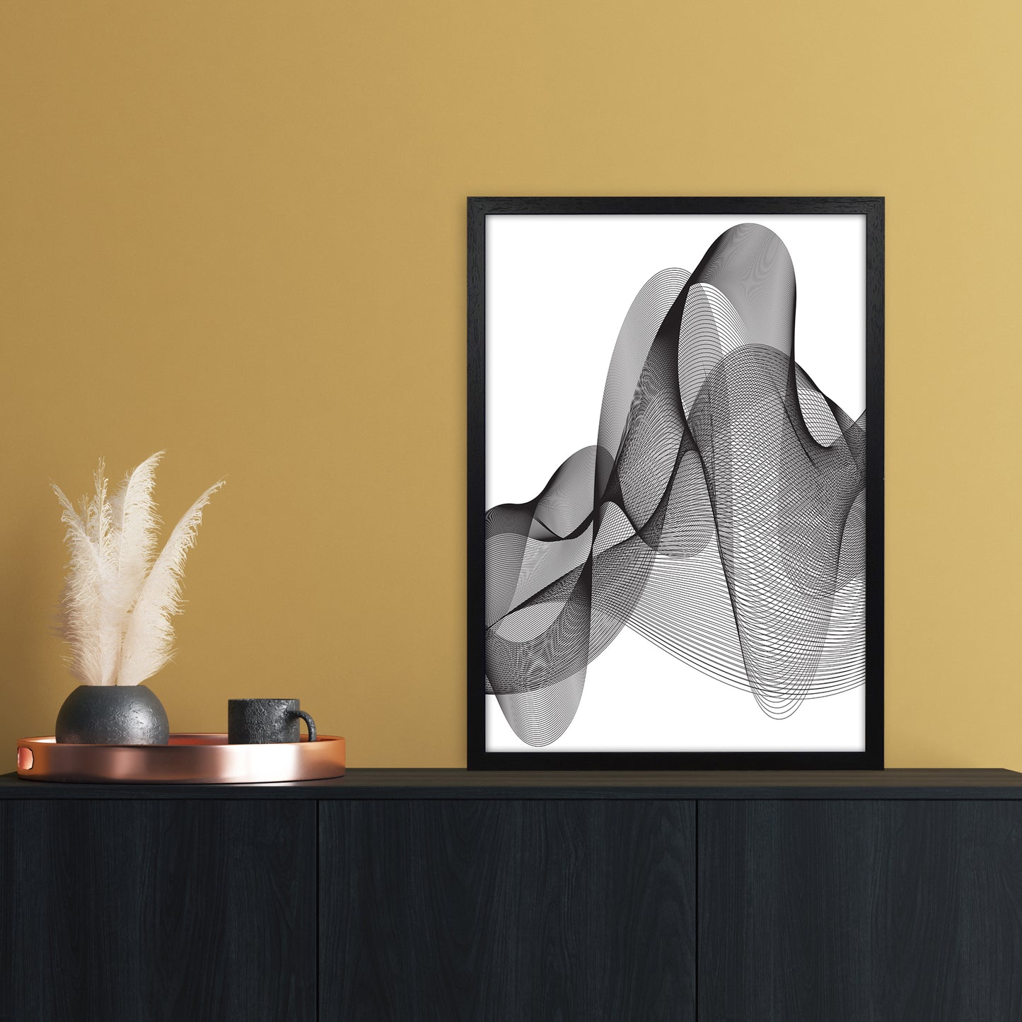 Graphic Abstract Art Print by Nordic Creators A2 White Frame