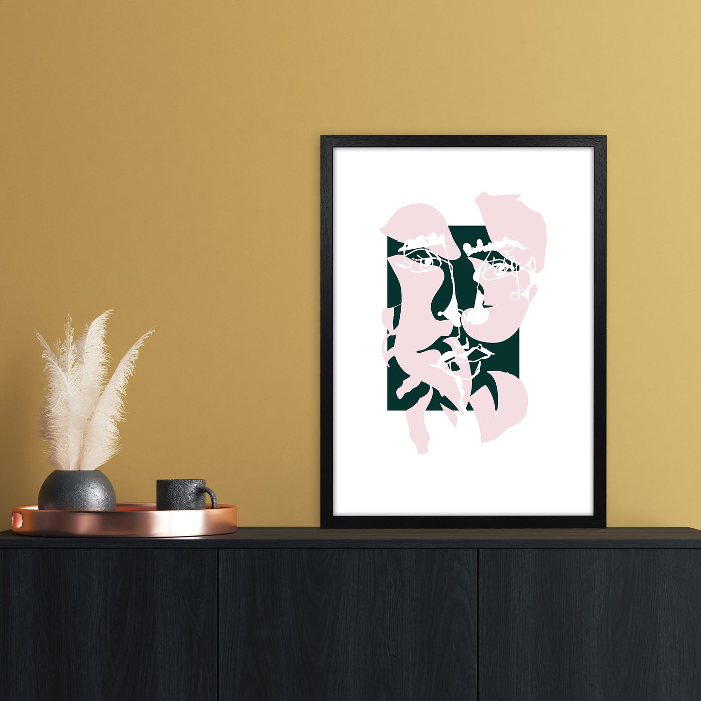 Modern Art II Abstract Art Print by Nordic Creators A2 White Frame