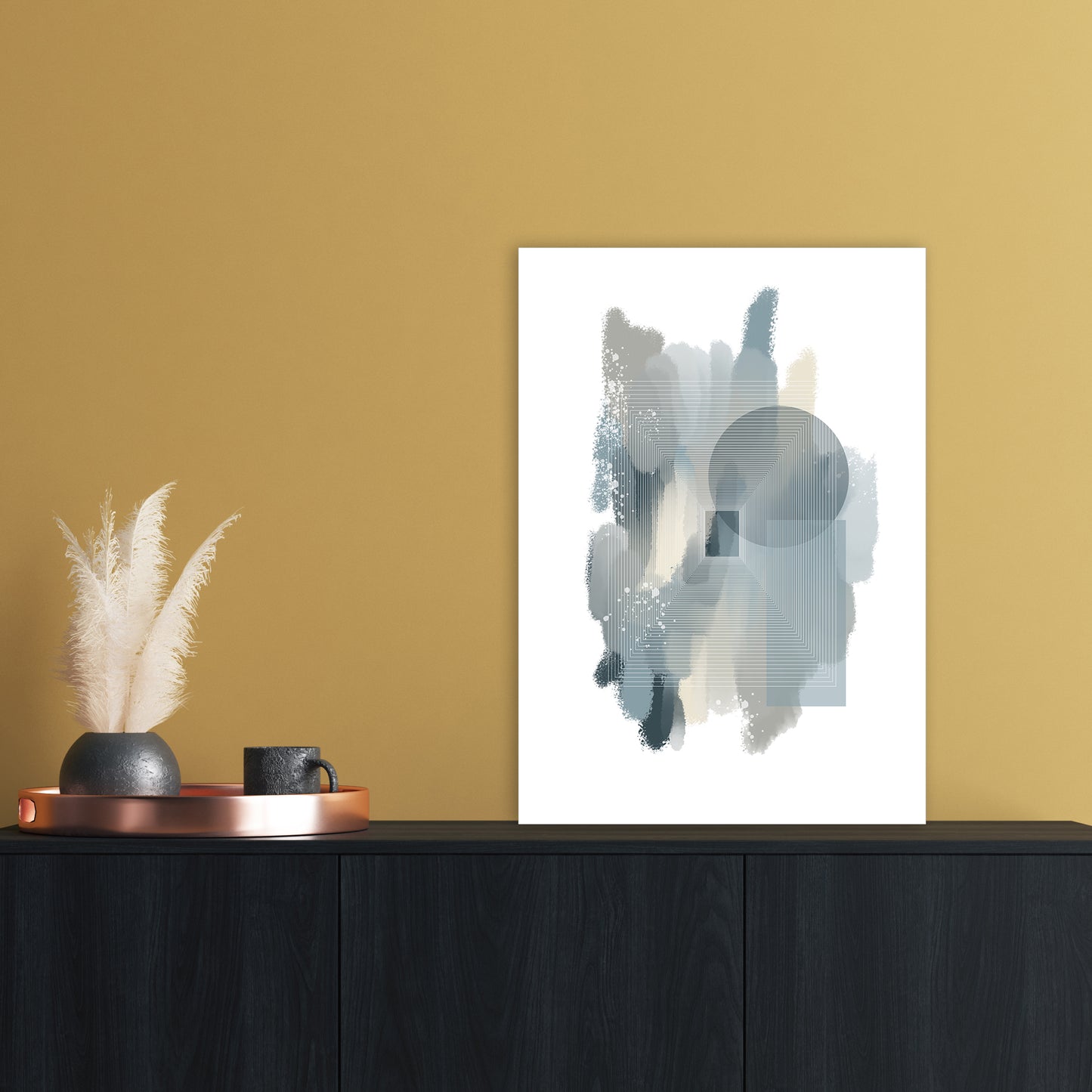 Color painting Abstract Art Print by Nordic Creators A2 Black Frame