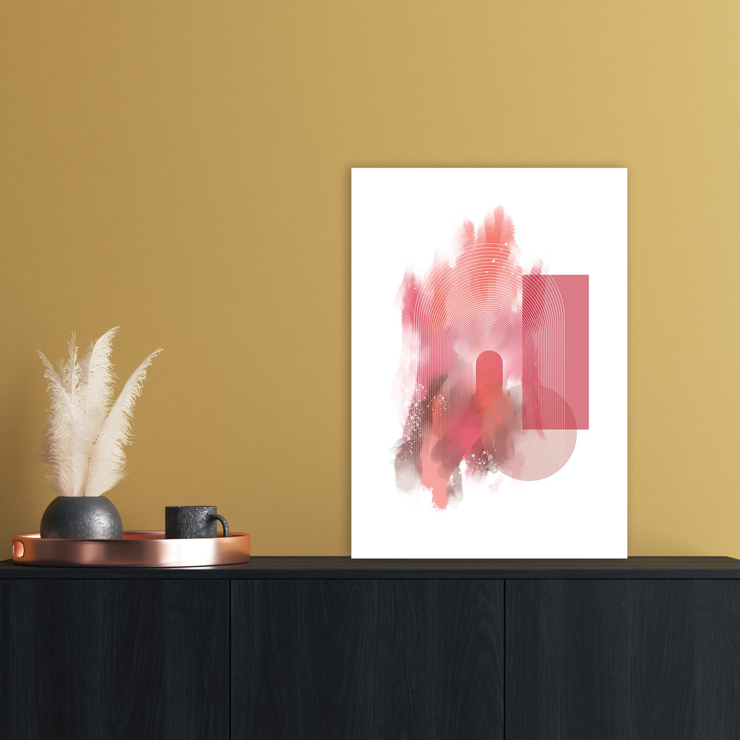 Color painting 2 Abstract Art Print by Nordic Creators A2 Black Frame