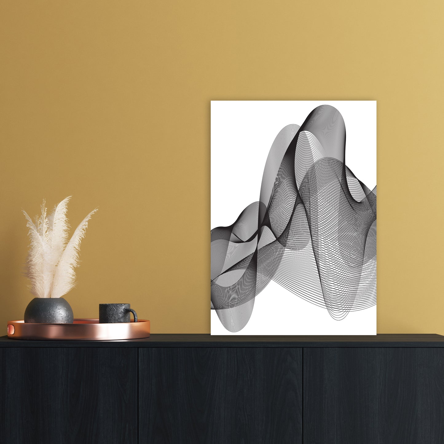Graphic Abstract Art Print by Nordic Creators A2 Black Frame
