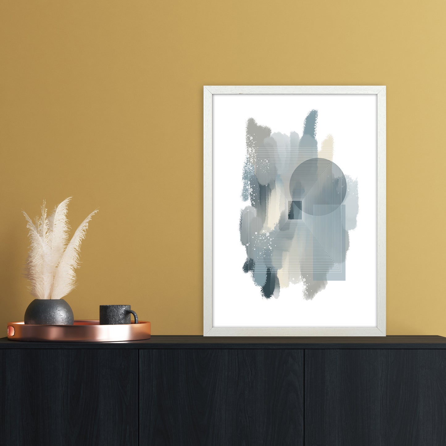 Color painting Abstract Art Print by Nordic Creators A2 Oak Frame