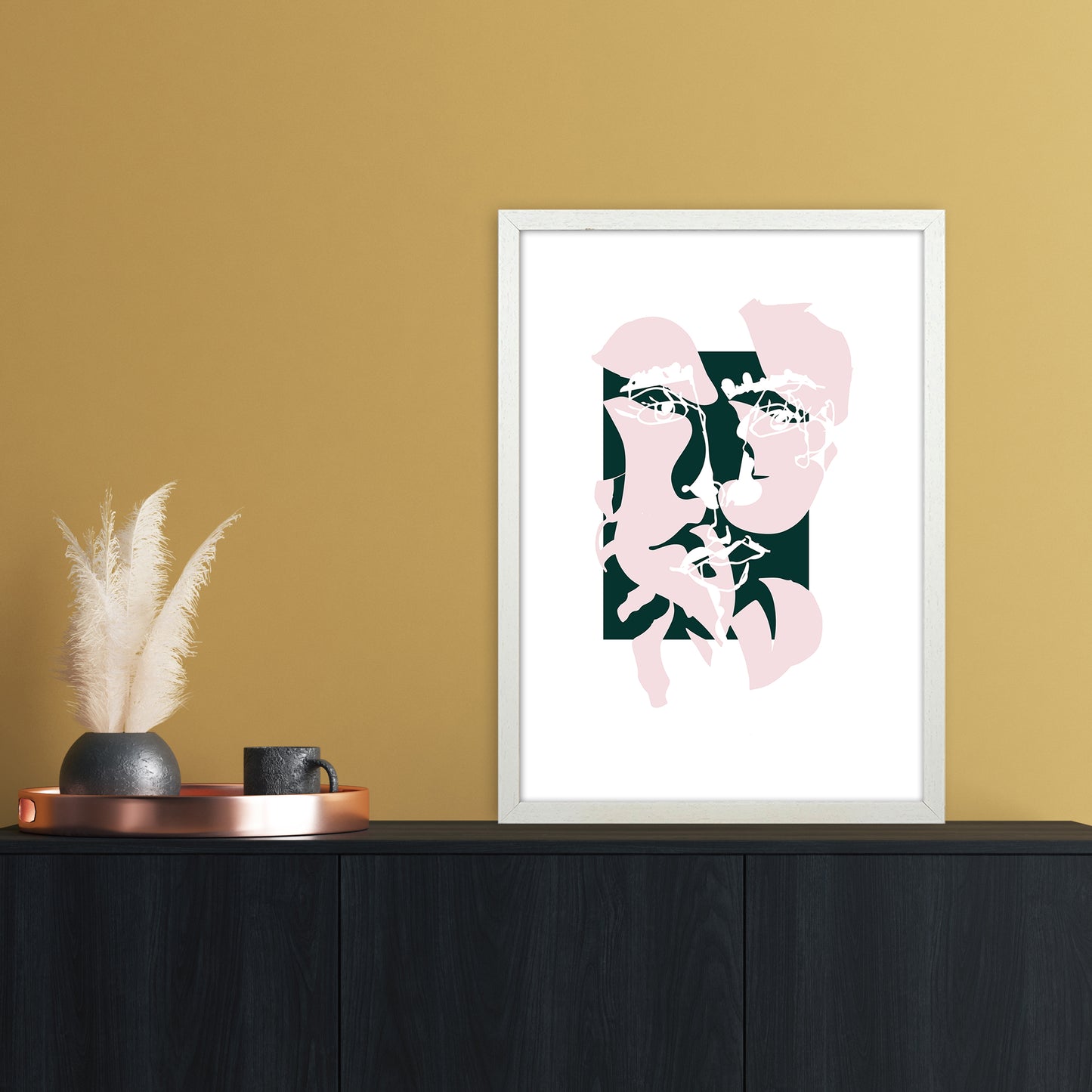 Modern Art II Abstract Art Print by Nordic Creators A2 Oak Frame