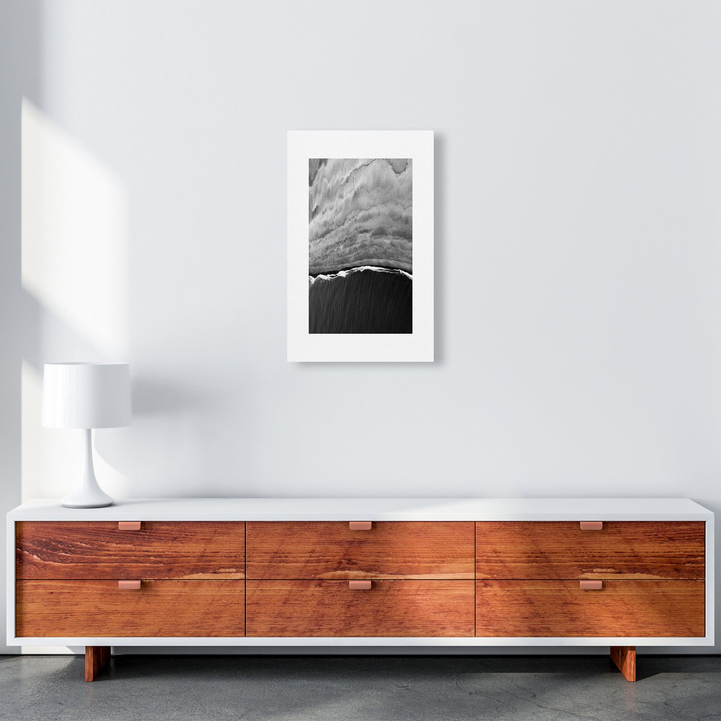 Black Ocean Abstract Art Print by Nordic Creators A3 Canvas