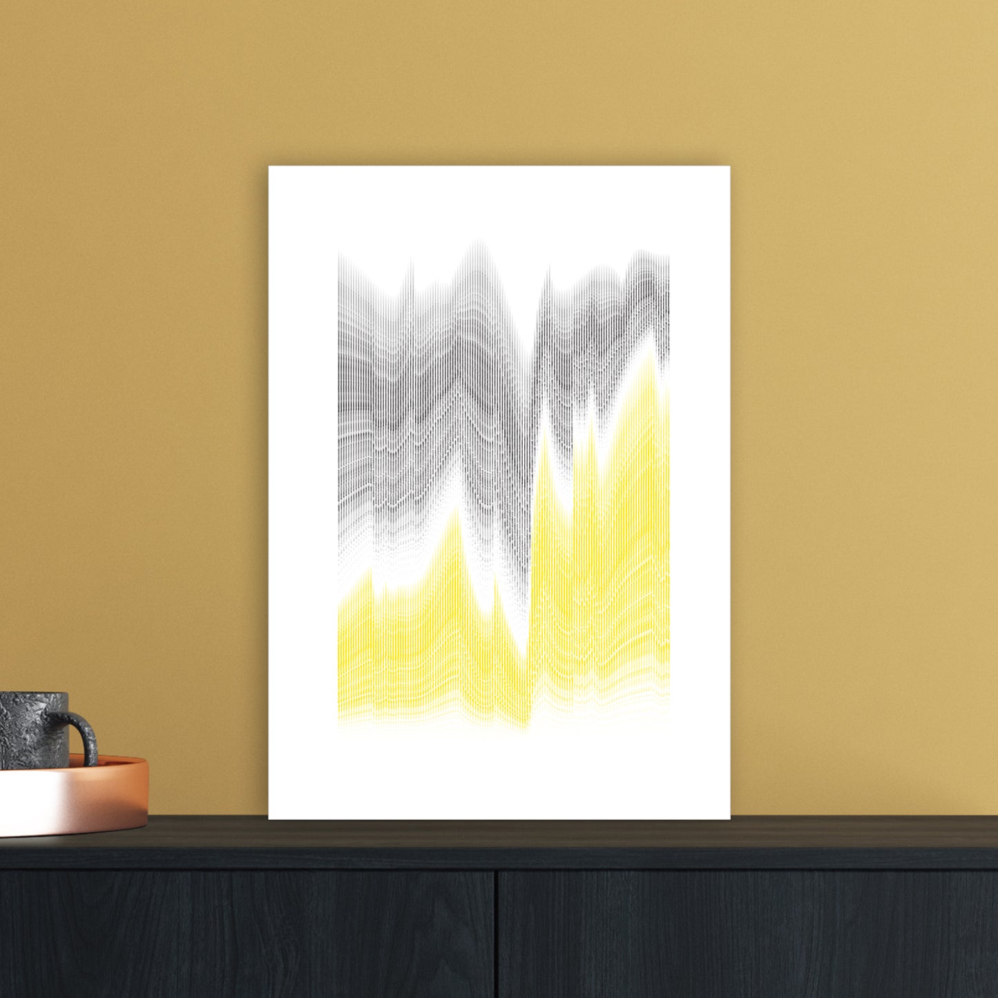 Waves in the deep Abstract Art Print by Nordic Creators A3 Black Frame