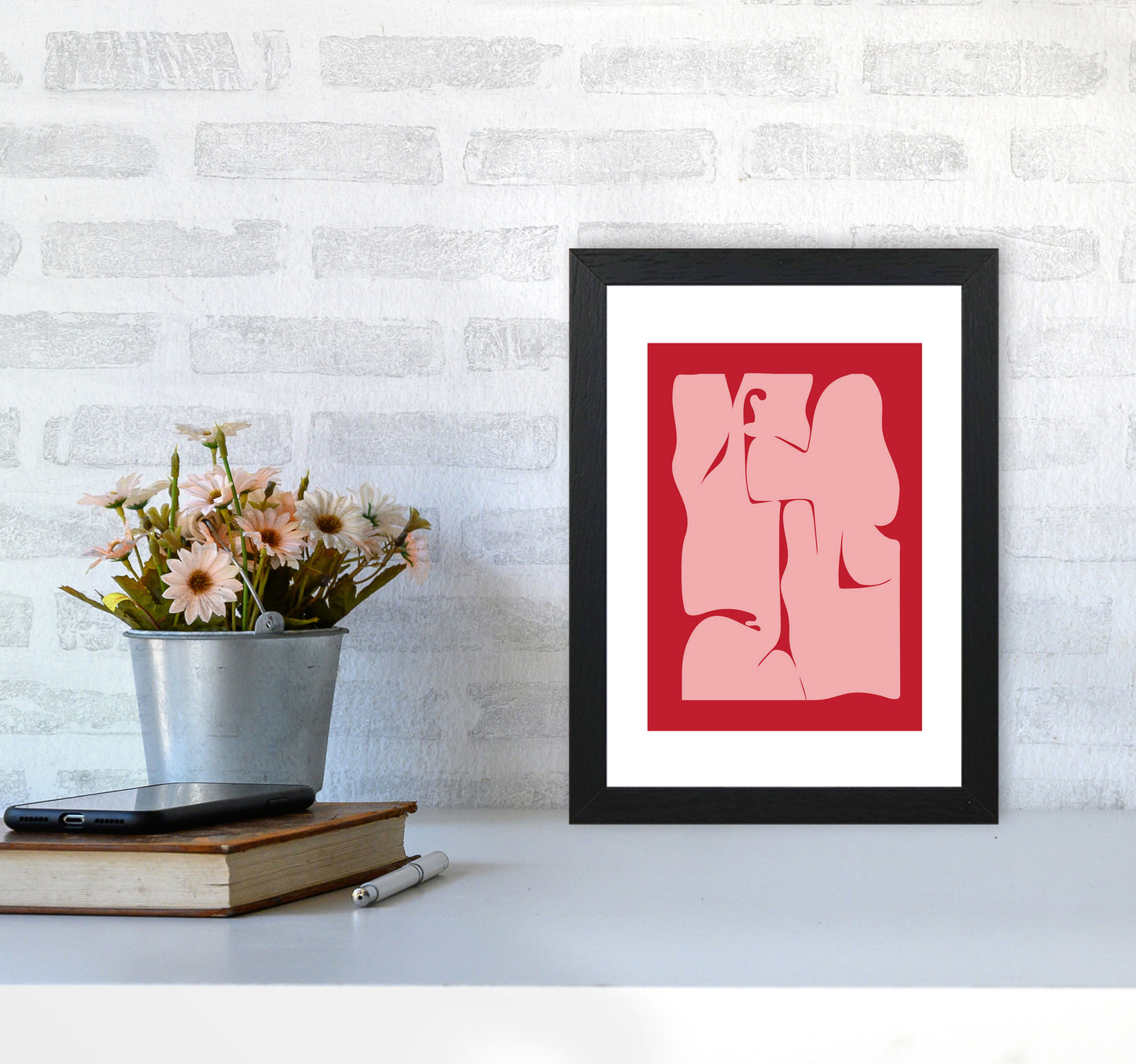 Abstract Art Print by Nordic Creators A4 White Frame